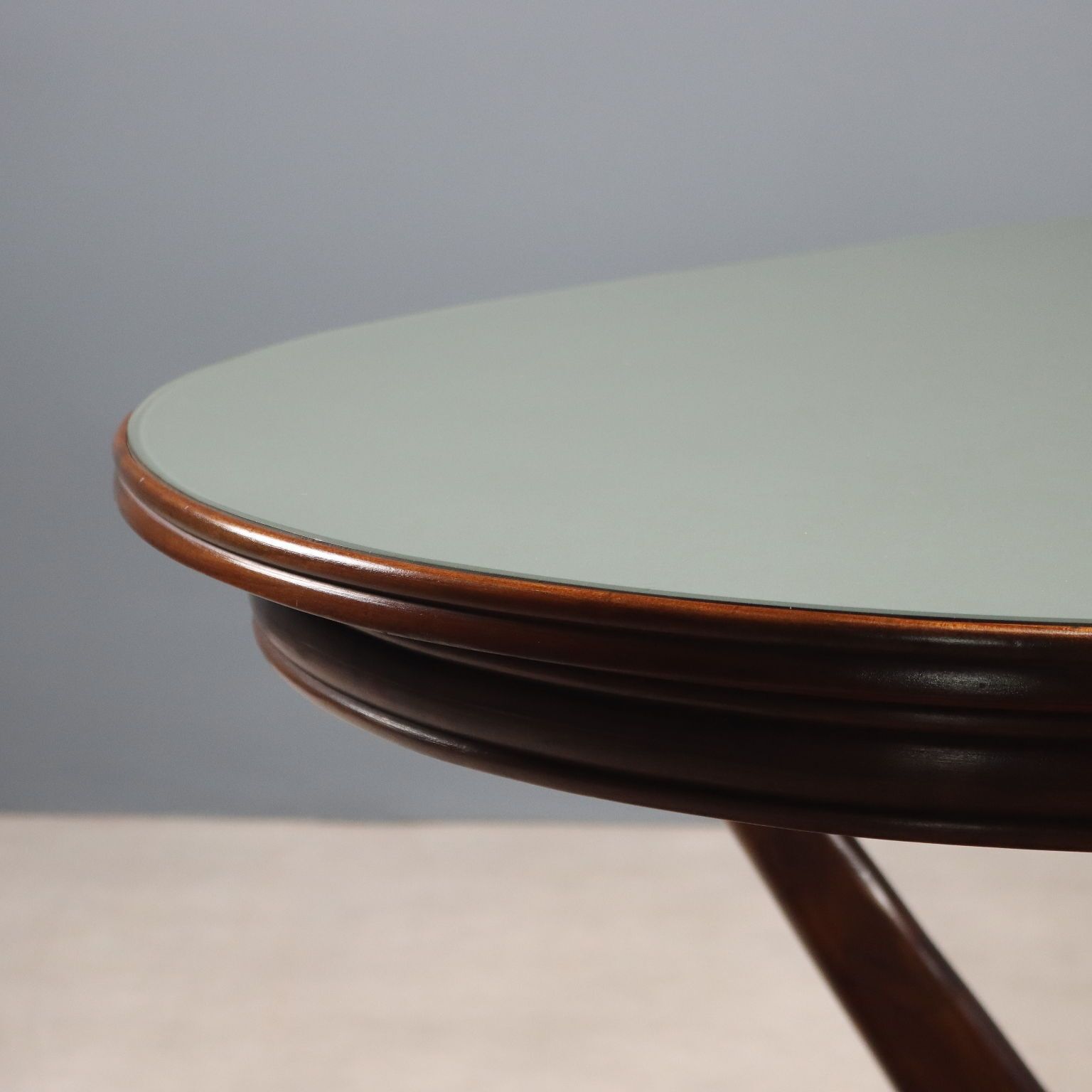 Vintage Table Painted Beech Glass Design Italy 1950s photo 3480.0