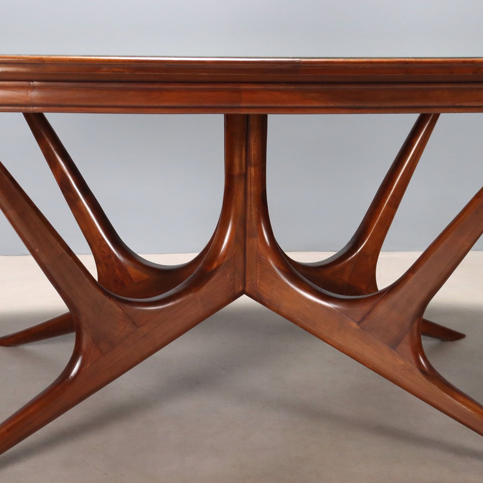 Vintage Table Painted Beech Glass Design Italy 1950s photo buy