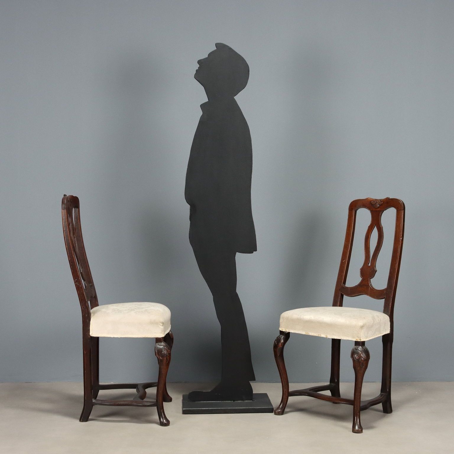 Set van vier walnoten Barocchetto stoelen photo for sale