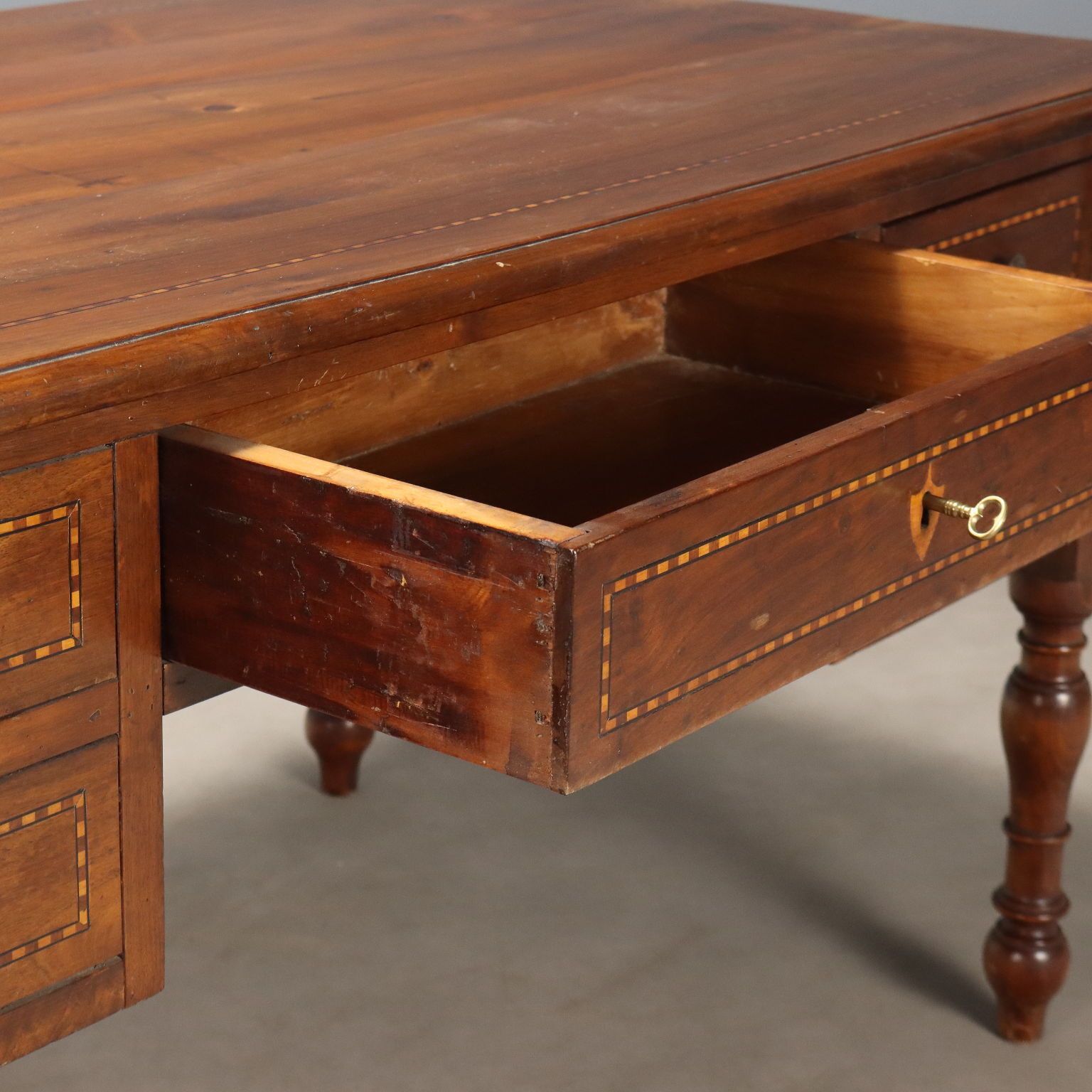 Antique Writing Desk Walnut Woods Italy XX Century photo Furniture