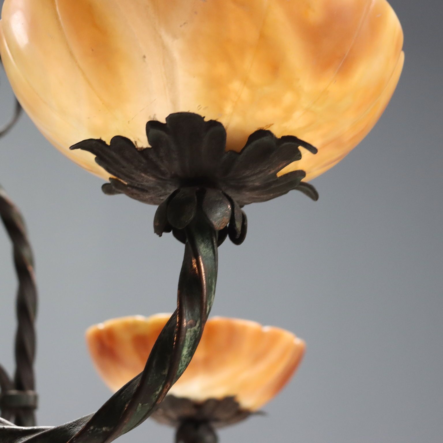 Chandelier Art Nouveau Metaal 6 Lichten Italië XX Eeuw photo 1220.0