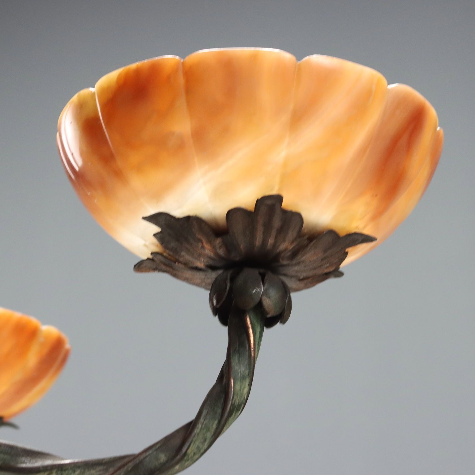 Chandelier Art Nouveau Metaal 6 Lichten Italië XX Eeuw photo vinterior