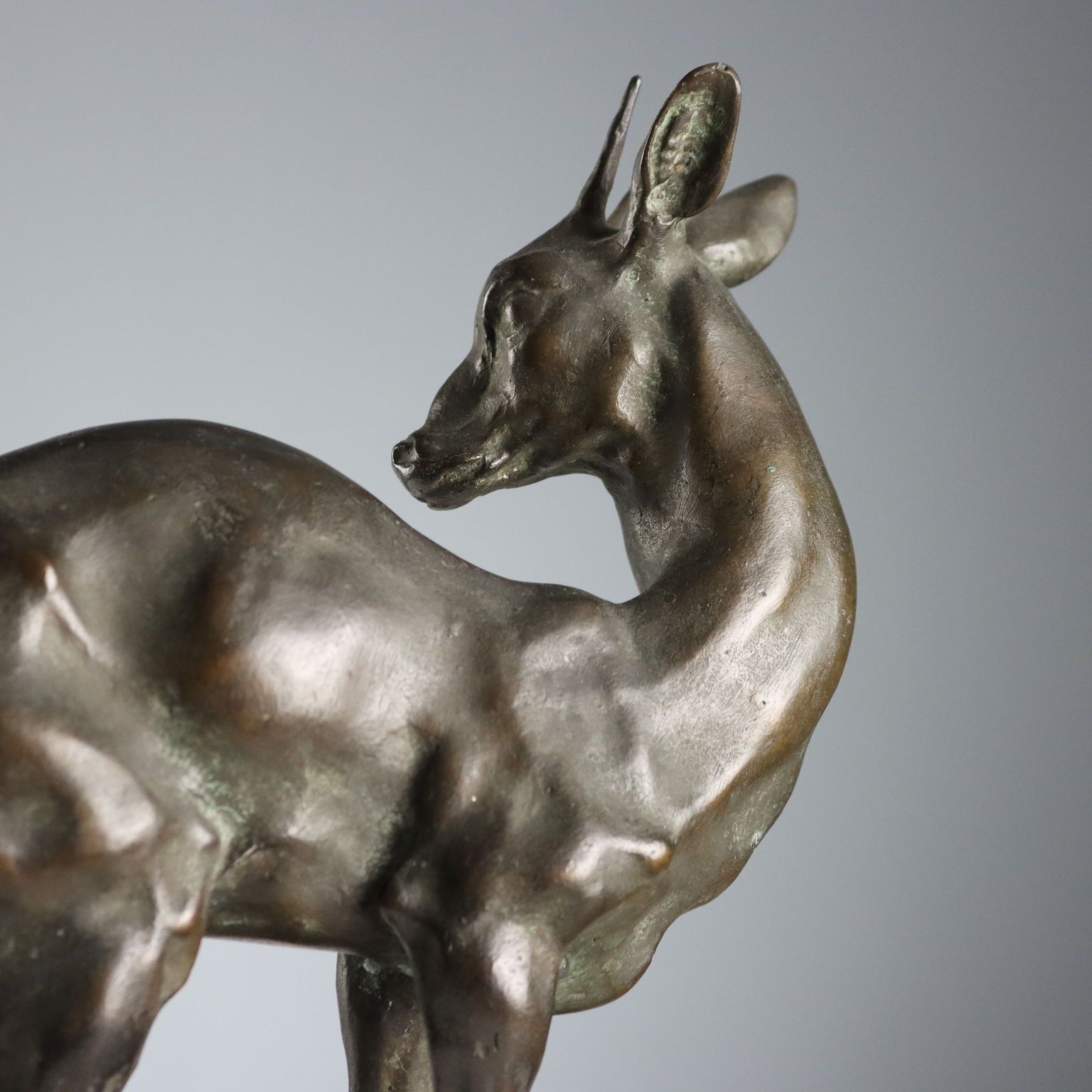 Sculpture moderne en bronze, cerf, signée Nando Conti, années 1940 photo buy
