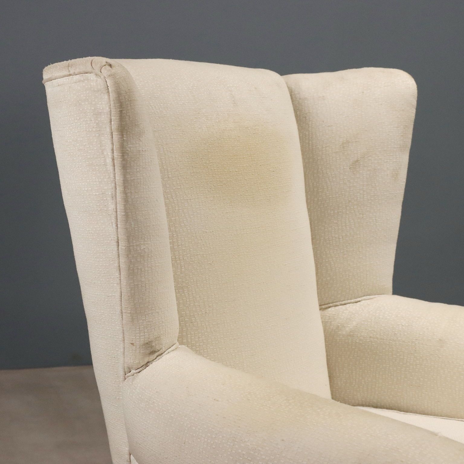 Vintage Bergère Armchair Beech Fabric Design 1950s photo Furniture