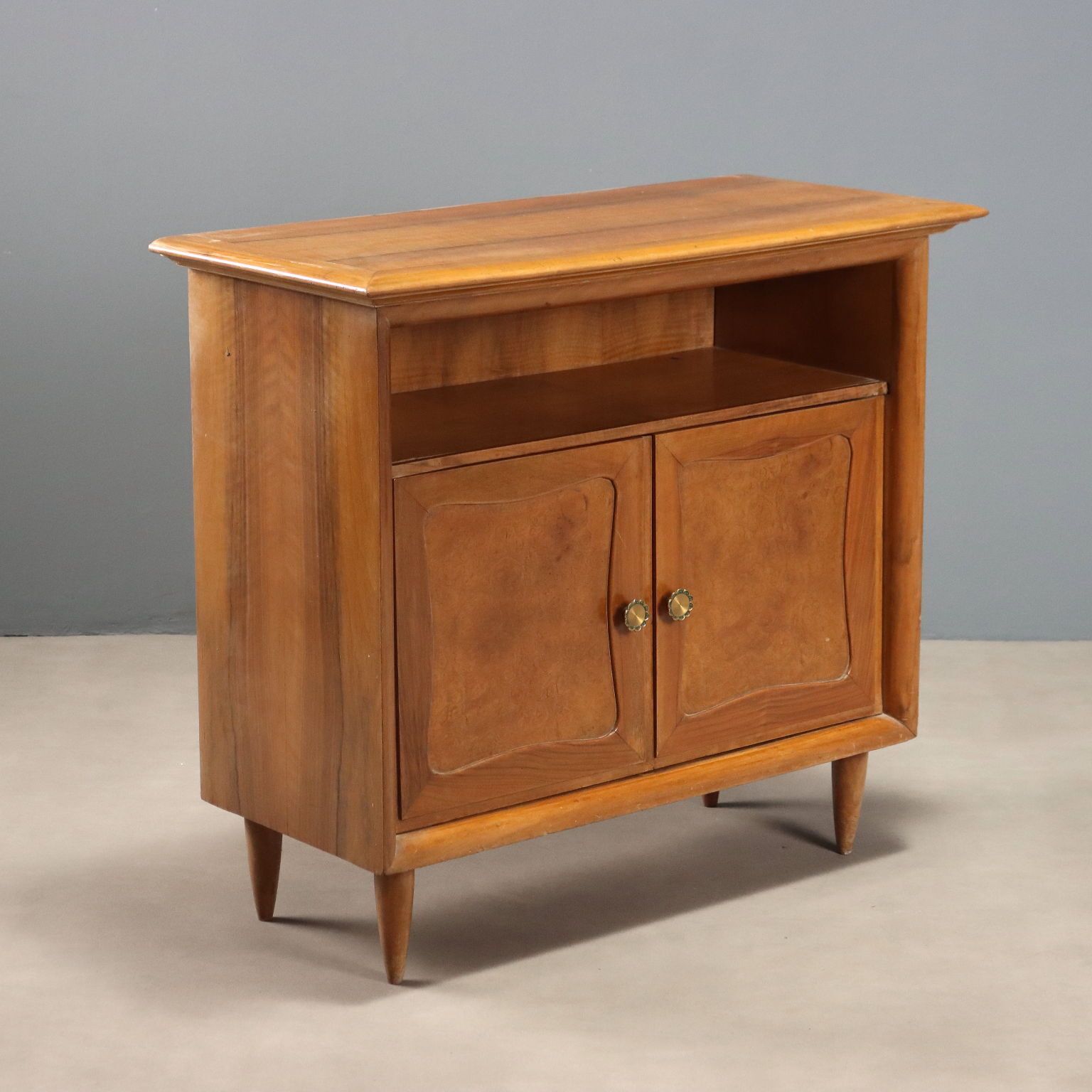 Vintage Small Cabinet Walnut Veneer Design 1950s