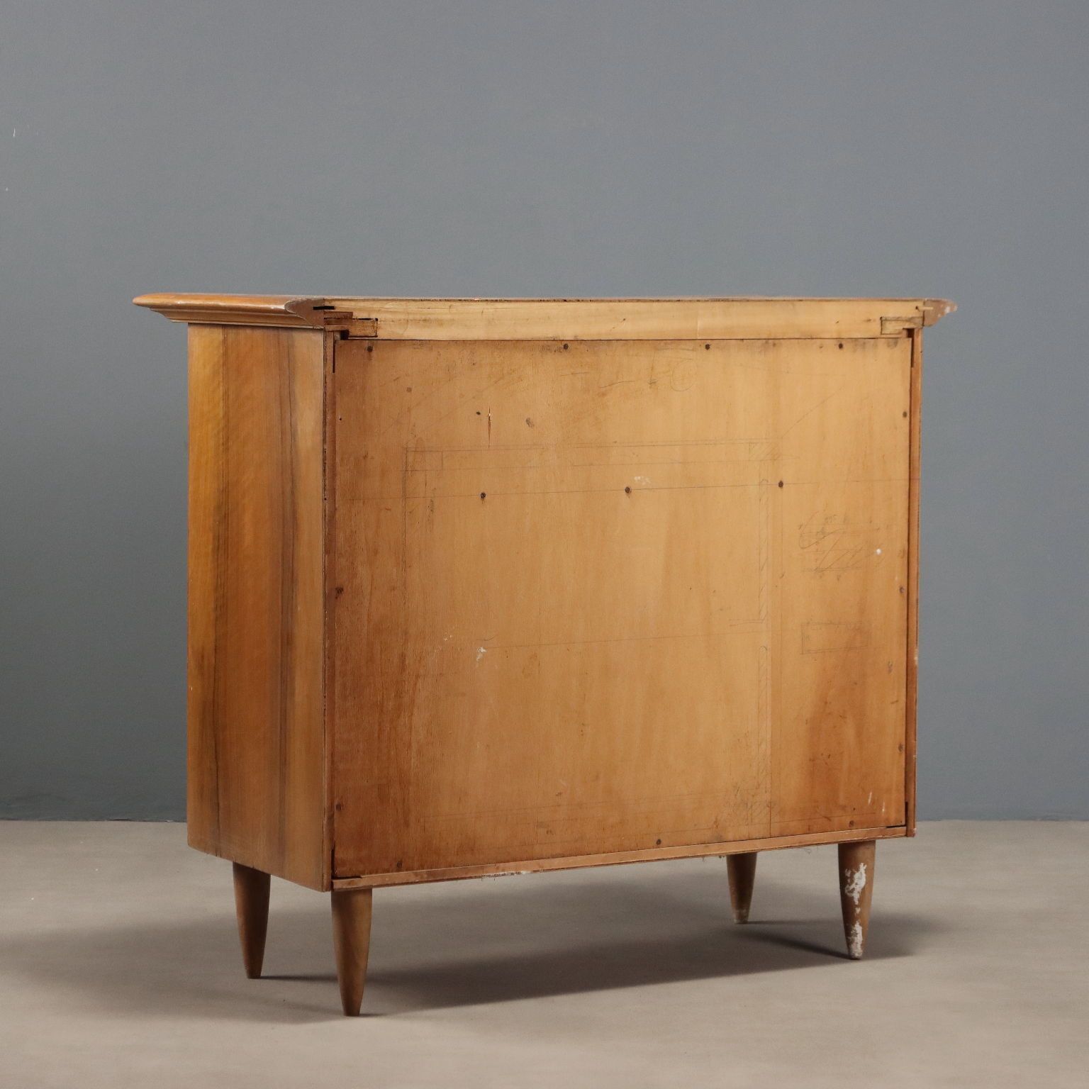 photo furniture Vintage Small Cabinet Walnut Veneer Design 1950s