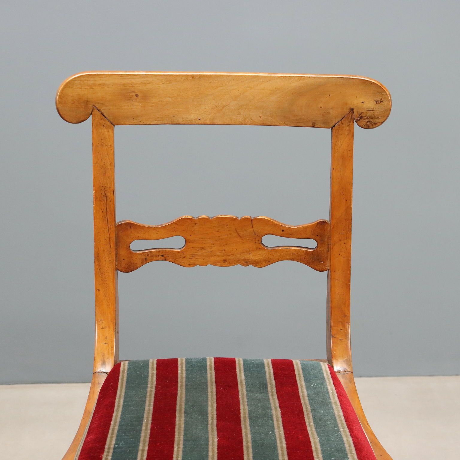 Antique Chairs Walnut Fabric Padding Italy Mid XIX Century photo 850.0