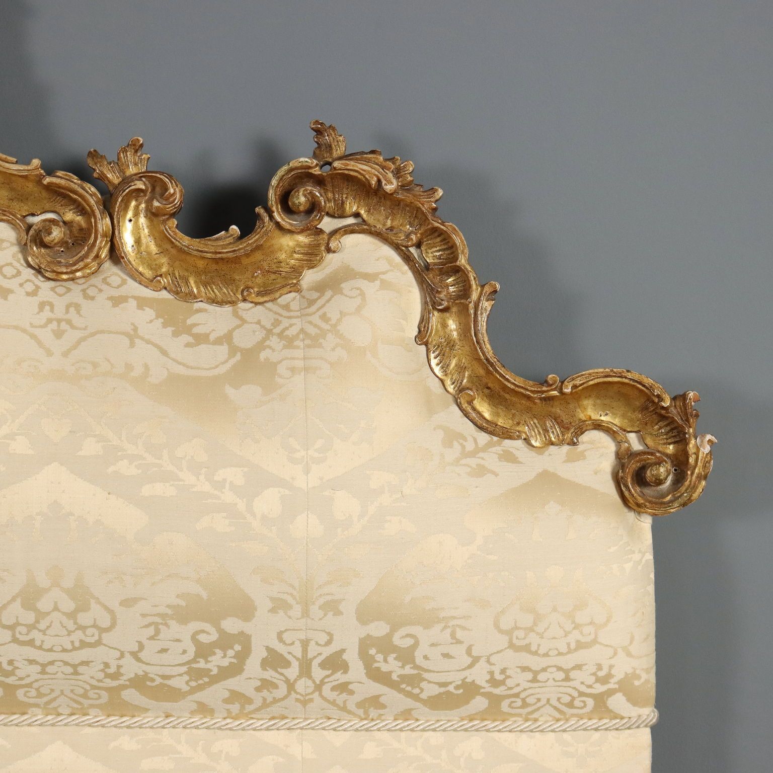 Antique Headboard Carved Lacquered Wood XX Century photo vintage