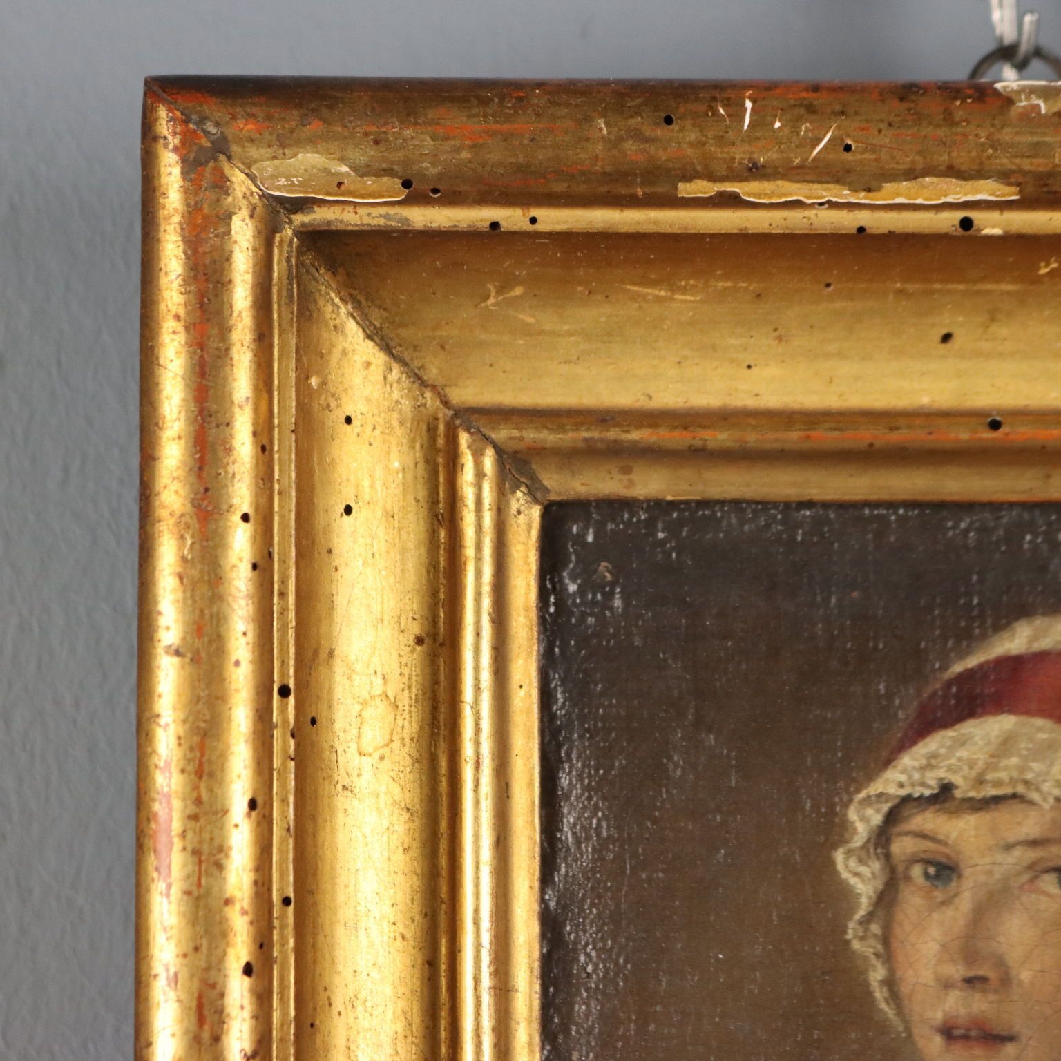 Antiek schilderij, vrouwenportret, olieverf op doek, Frankrijk, 19e eeuw photo vinterior