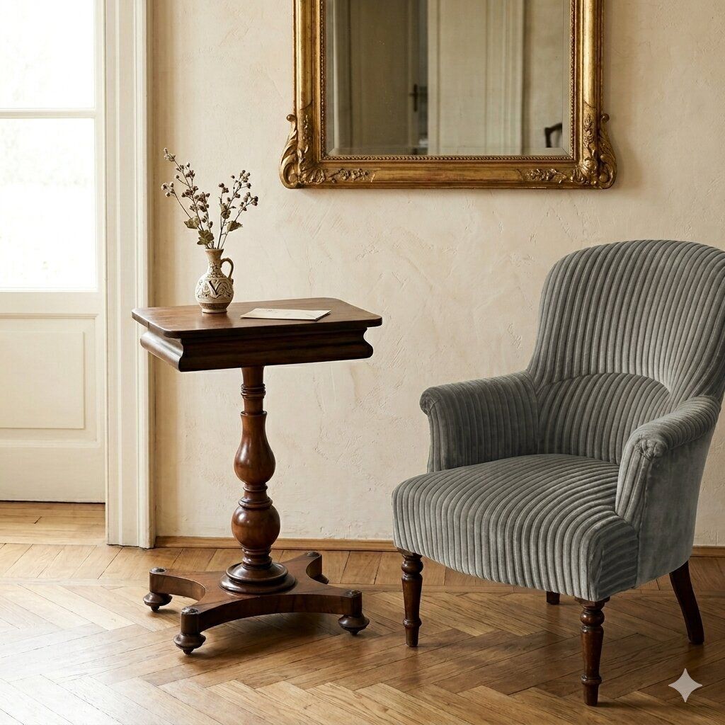 Petite table d'époque en bois avec tiroir, Italie, XIXe siècle photo furniture