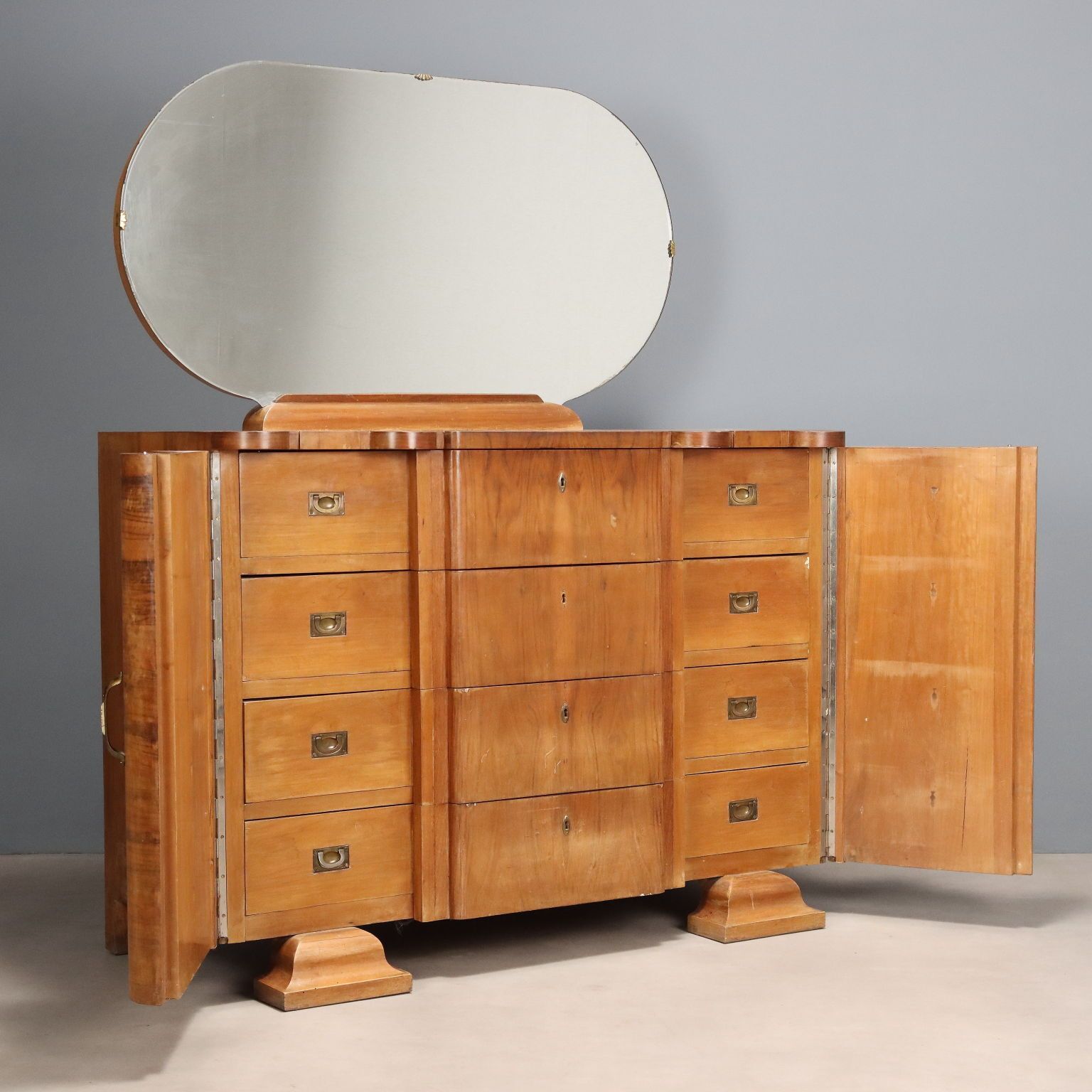 Chest Of Drawers Art Deco Walnut Veneer Glass 1920s 1930s photo Furniture