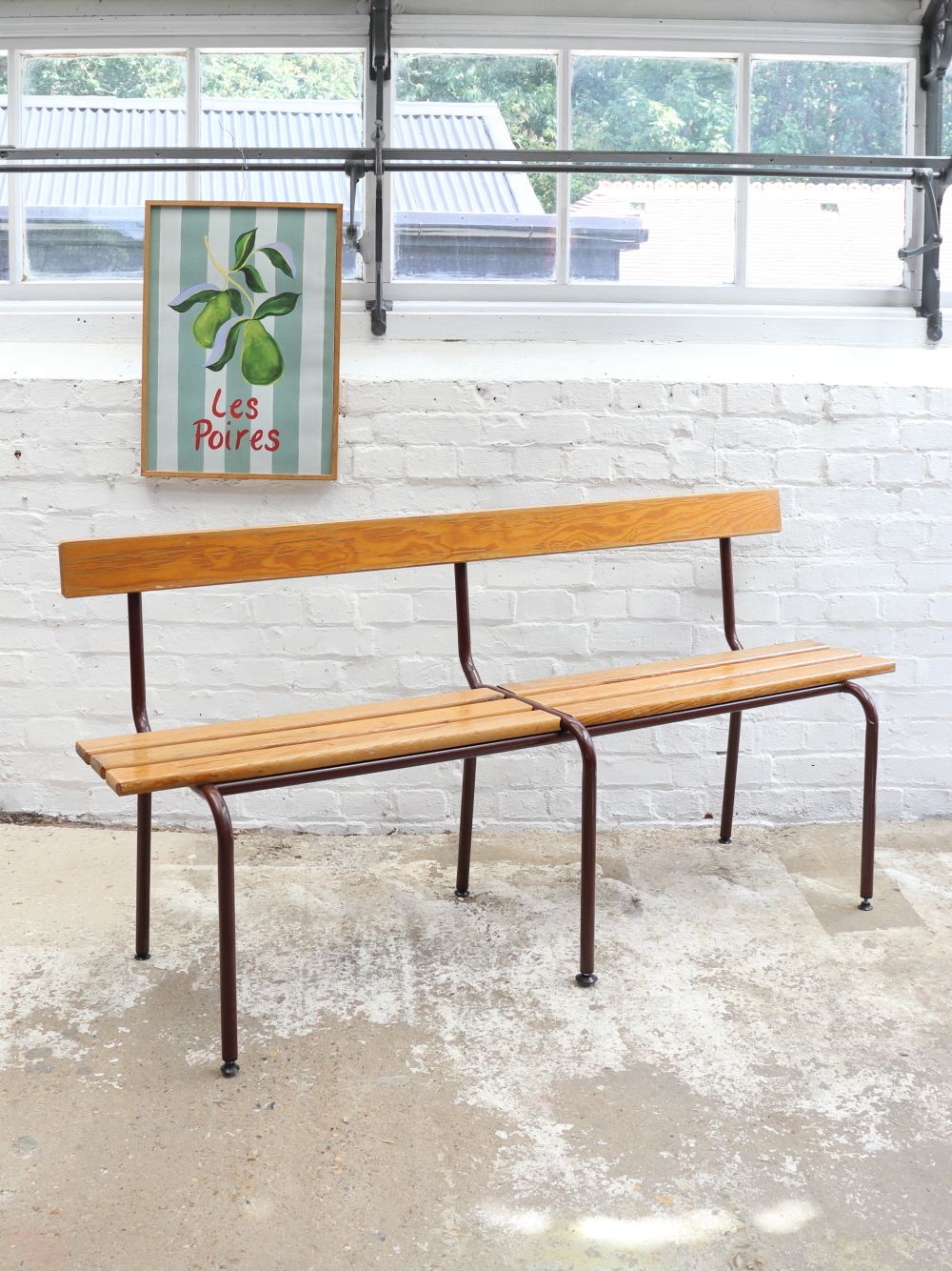 Vintage French Mullca School Bench