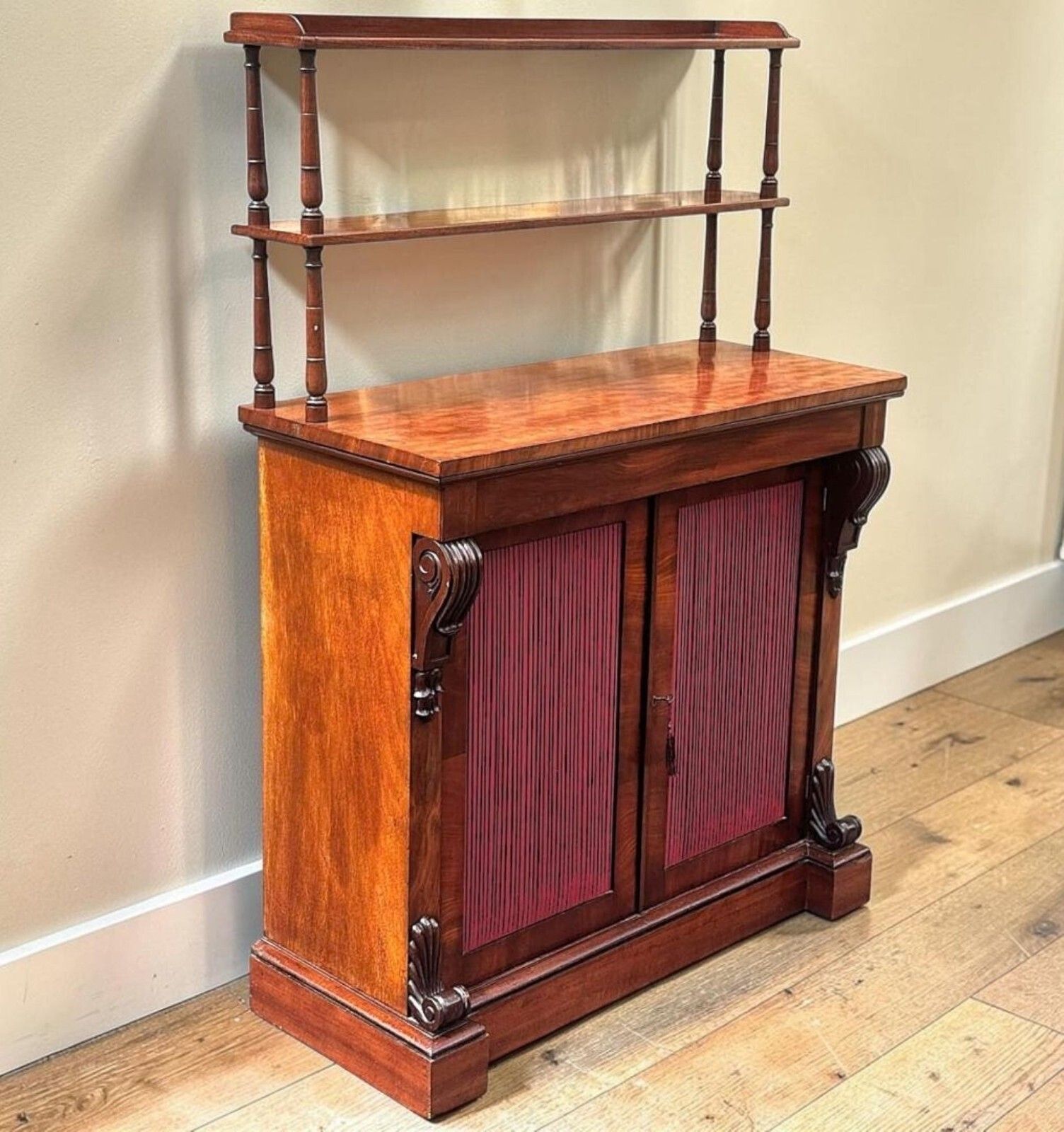 19th Century Victorian Figured Mahogany Two Door Chiffonier