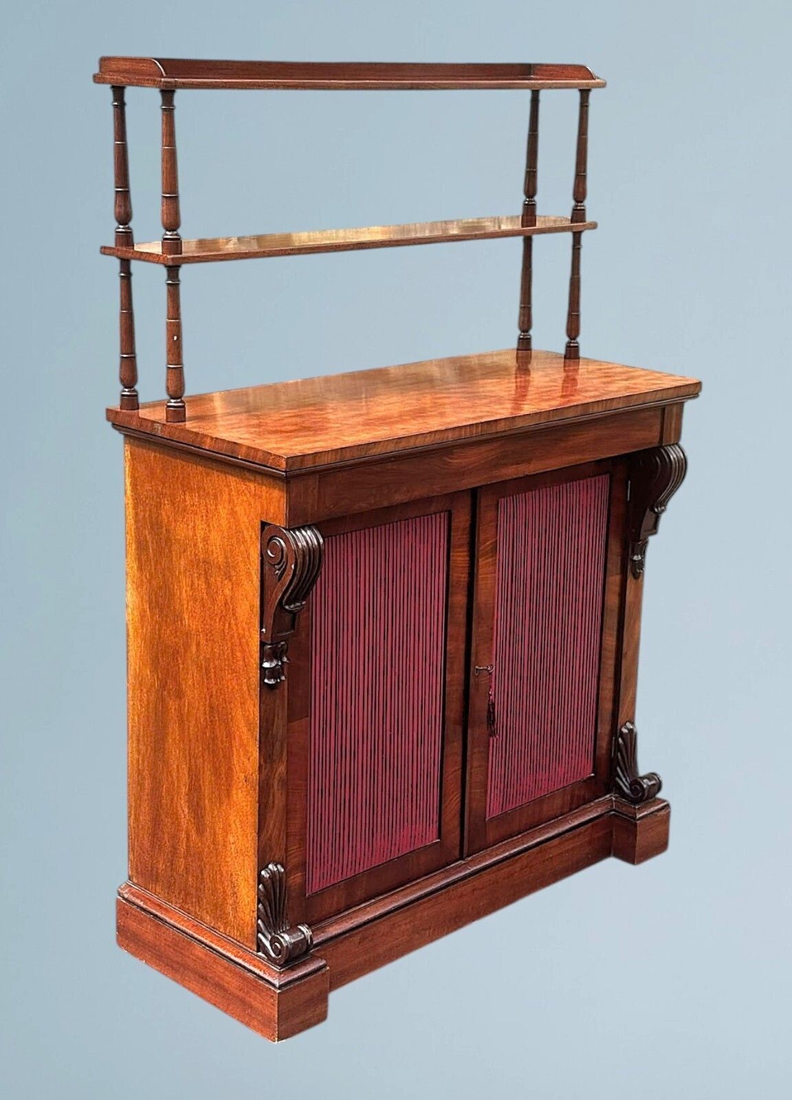 19th Century Victorian Figured Mahogany Two Door Chiffonier photo for sale