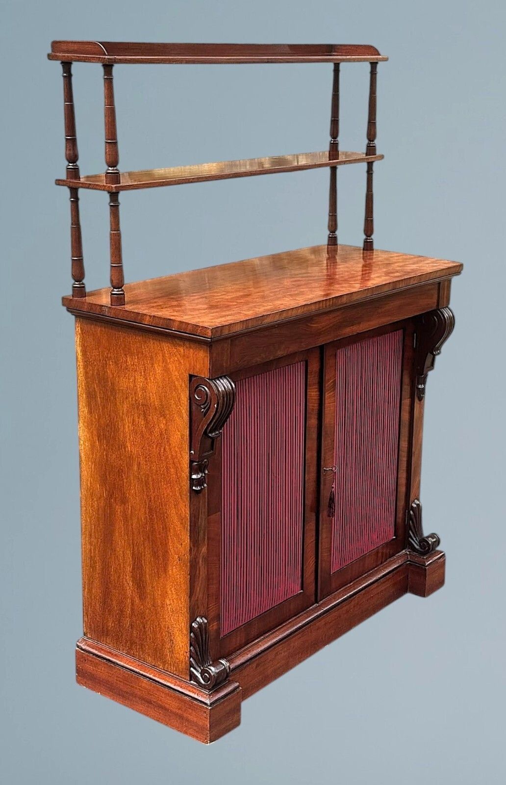 19th Century Victorian Figured Mahogany Two Door Chiffonier photo vinterior