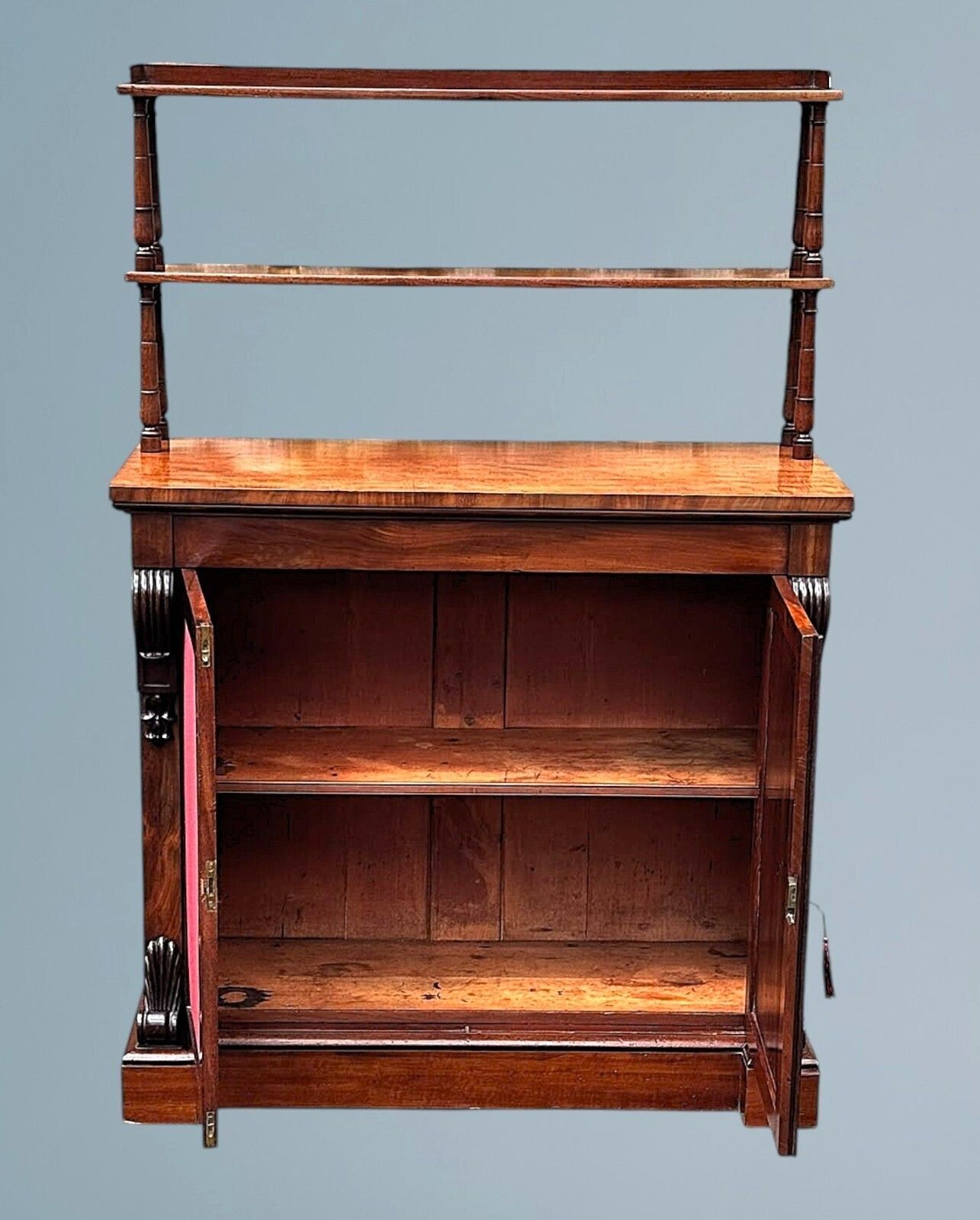 19th Century Victorian Figured Mahogany Two Door Chiffonier photo vintage