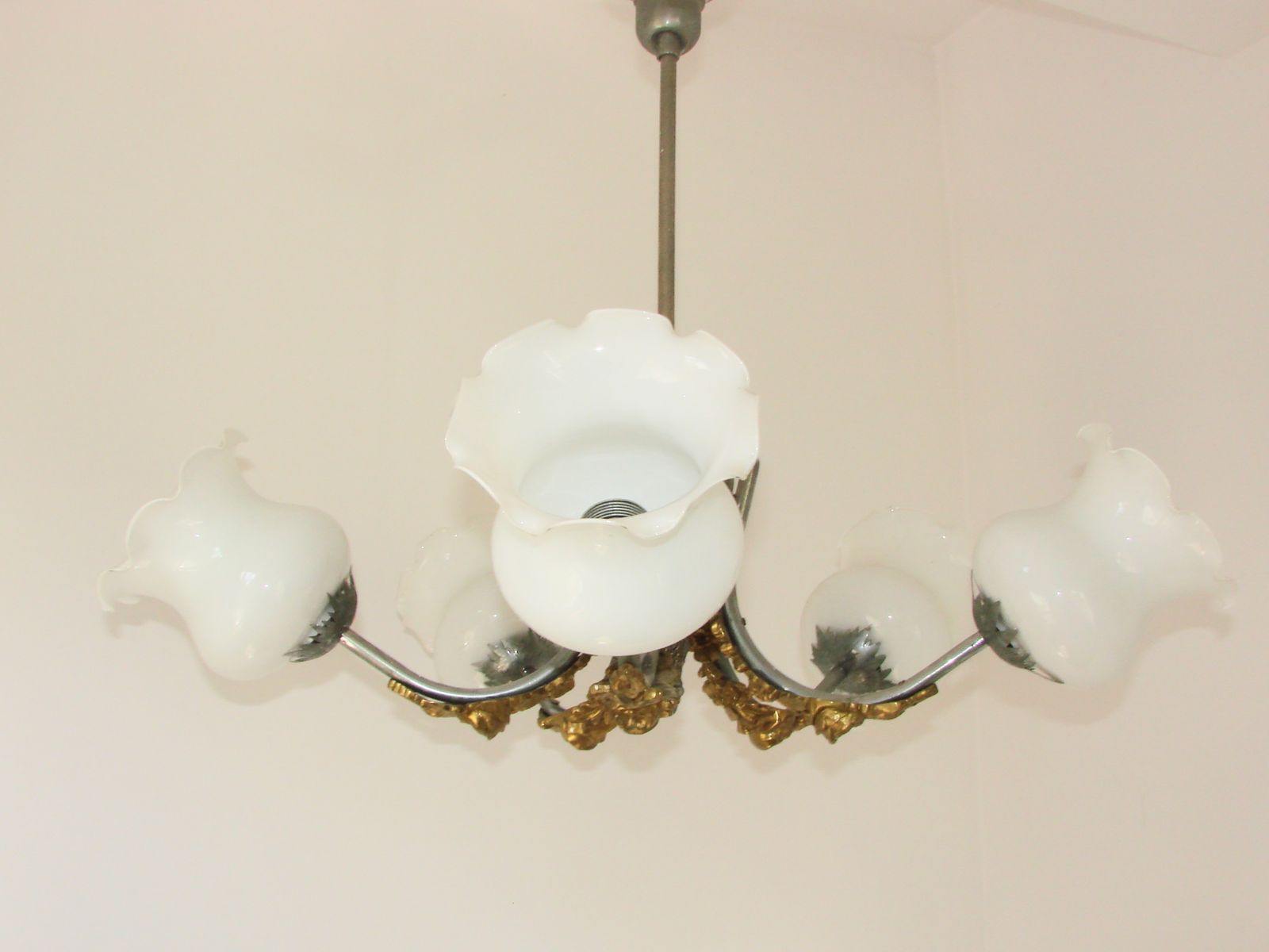 Art Nouveau Hanglamp, Ca. Jaren 1950 – 5 Lichtpunten photo furniture