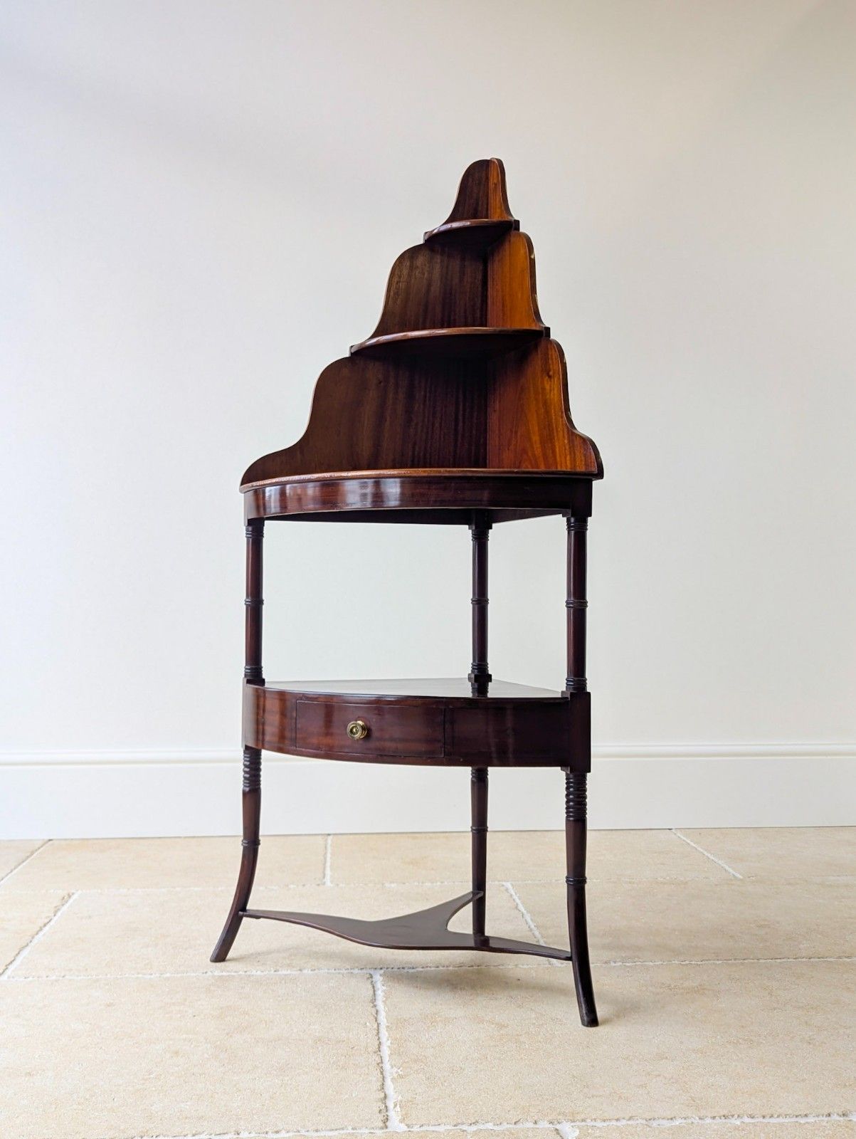 photo for sale Antique Regency Mahogany Tiered Corner Stand C.1820