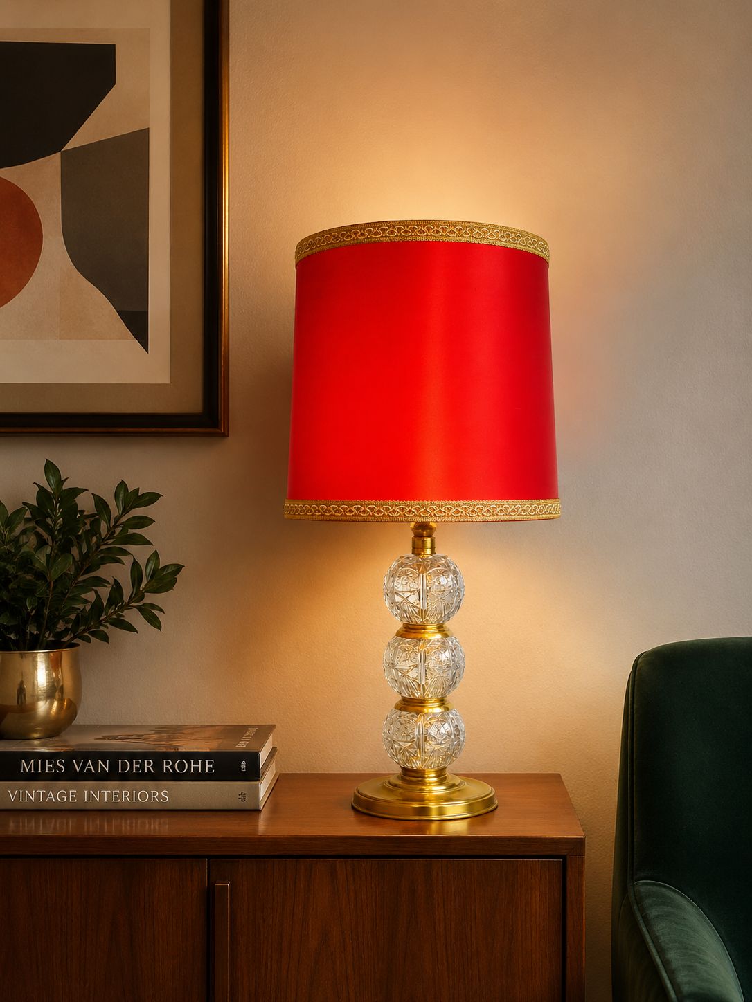 Vintage Kristallen Lamp, Jaren 1970 photo furniture