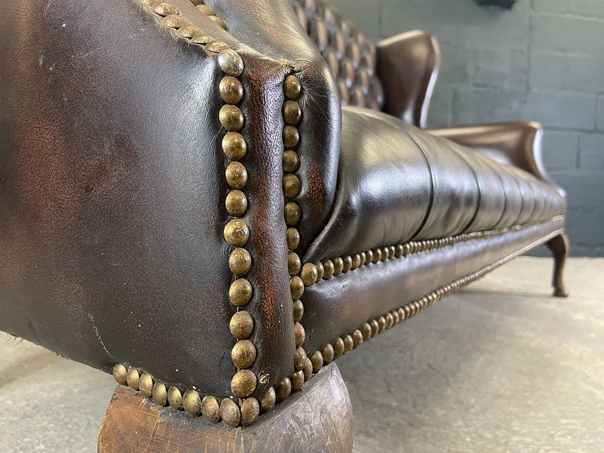 photo buy Wingback Chesterfield Style Sofa, Circa 1980s.