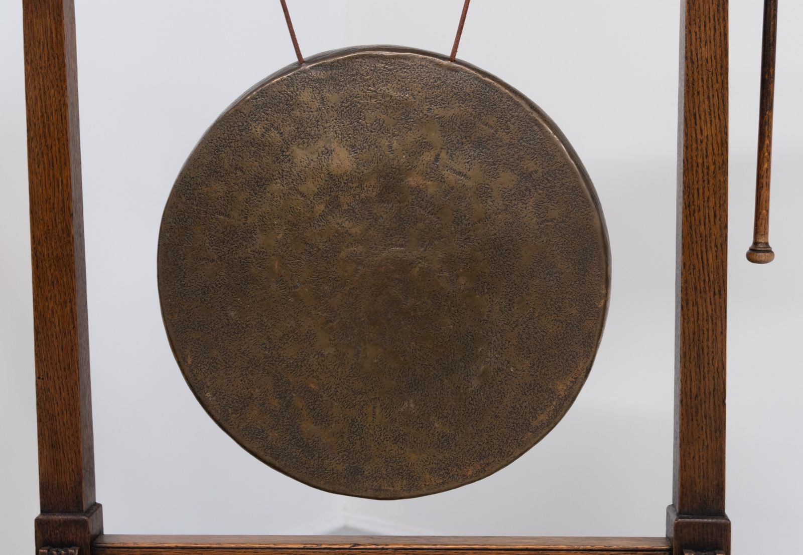 Arts & Crafts Oak & Copper Floor Standing Dinner Gong Attr Shapland And Petter photo 2250.0
