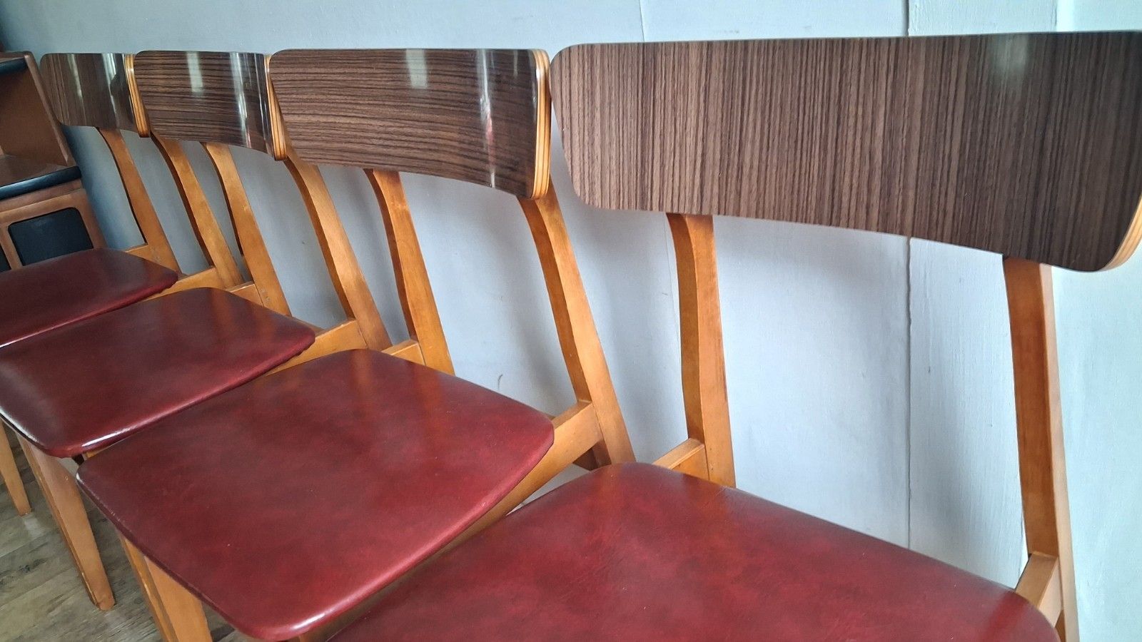 235.0 Original 1960's Mid Century Teak Kitchen / Dining Chairs photo