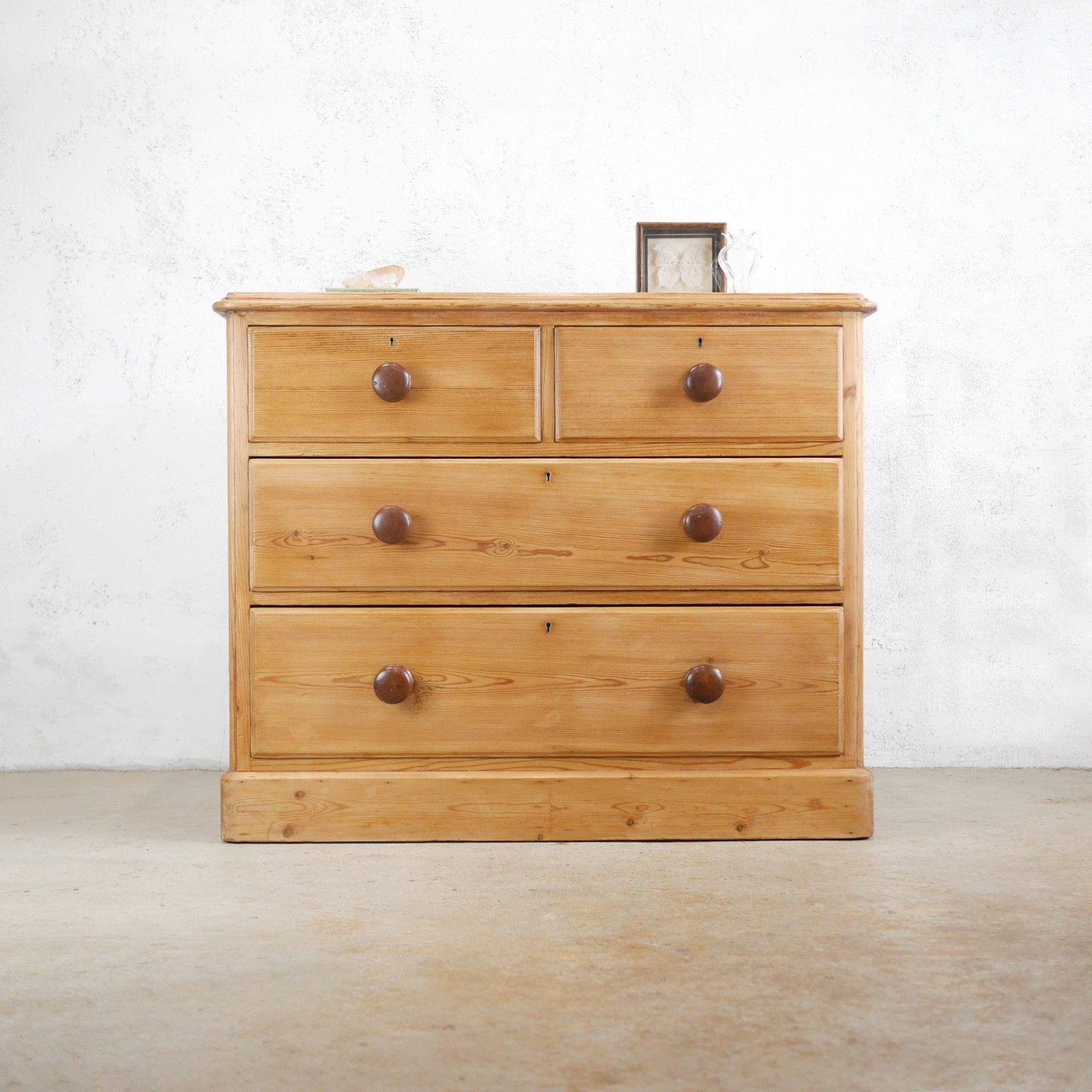 Antique 19th Century Victorian Stripped Pine Chest Of Drawers #103202