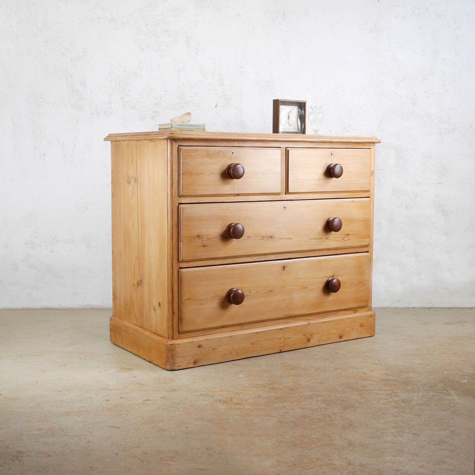 Antique 19th Century Victorian Stripped Pine Chest Of Drawers #103202 photo Furniture