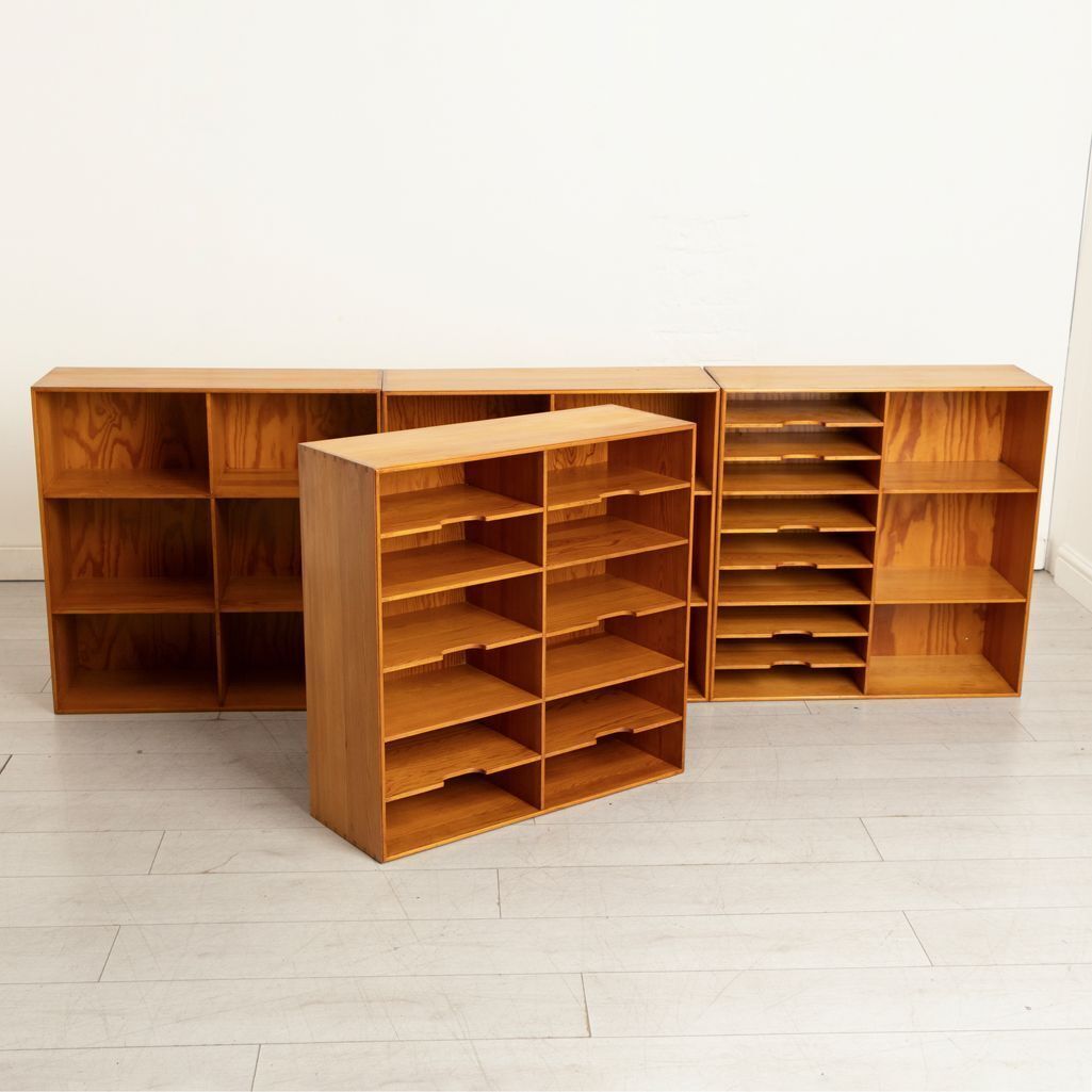Set Of 4 Modular Bookcases In Oregon Pine By Mogens Koch For Rud Rasmussen, Denmark C.1975 photo Furniture