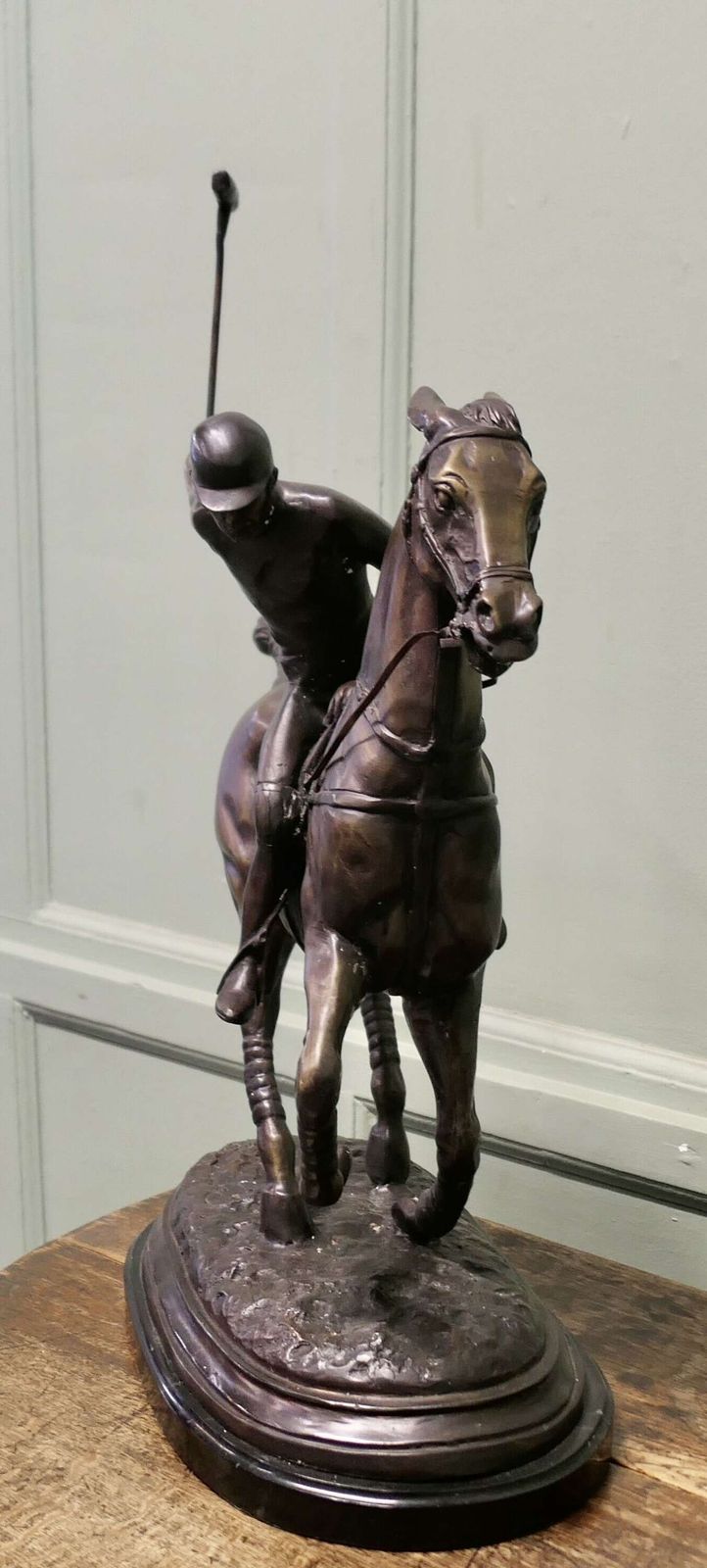 20th Century French Bronze Sculpture, Polo Player A Bronze Sculpture Of A Polo Player photo for sale