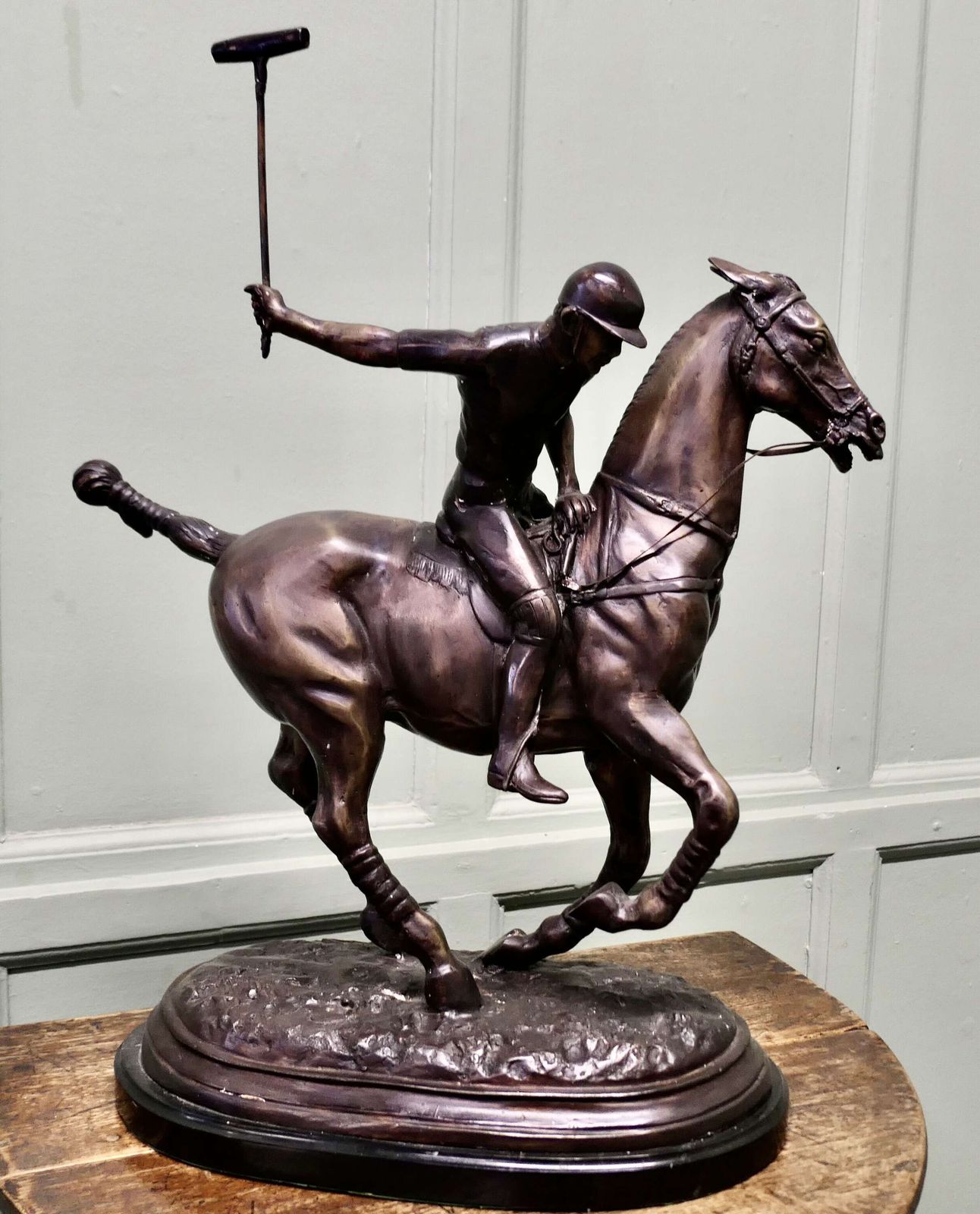 20th Century French Bronze Sculpture, Polo Player A Bronze Sculpture Of A Polo Player photo 1860.0