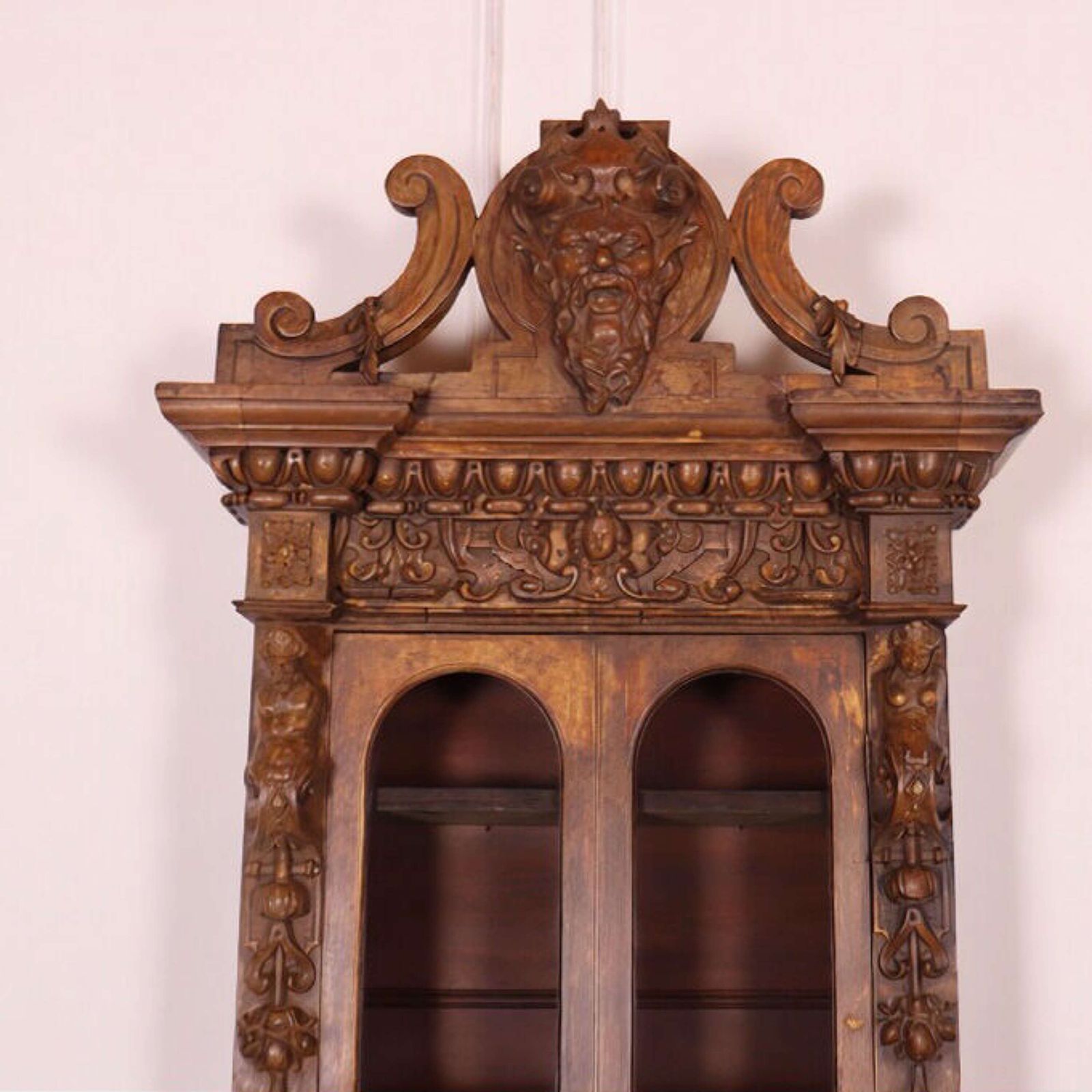 Carved Pine Chimney Cupboard, 1800s photo furniture