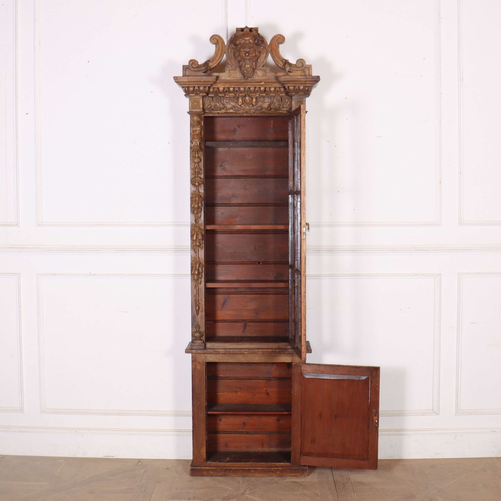 Carved Pine Chimney Cupboard, 1800s photo vinterior
