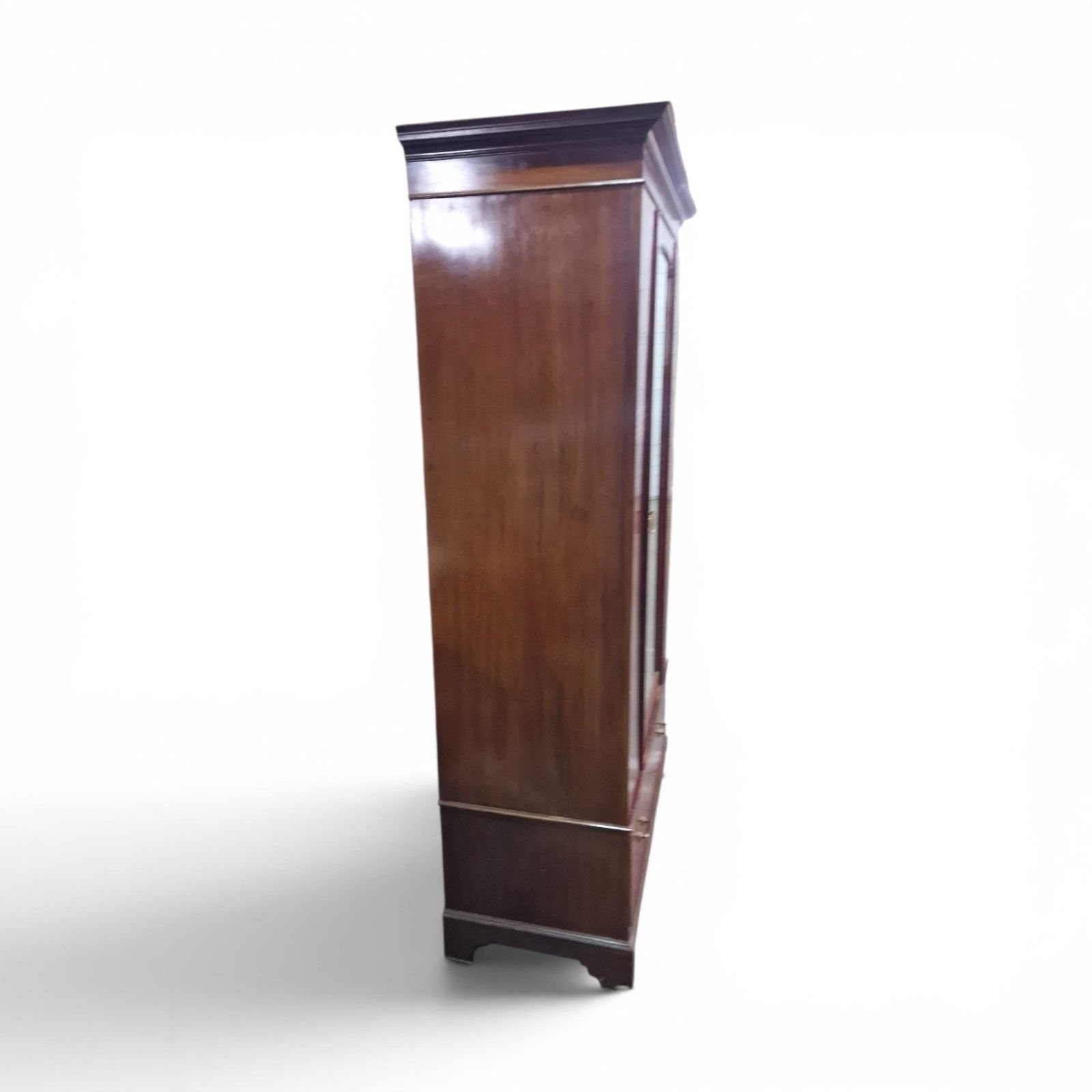 Antique Edwardian Inlaid Mahogany Wardrobe Mirrored Door Armoire With Drawer photo vintage