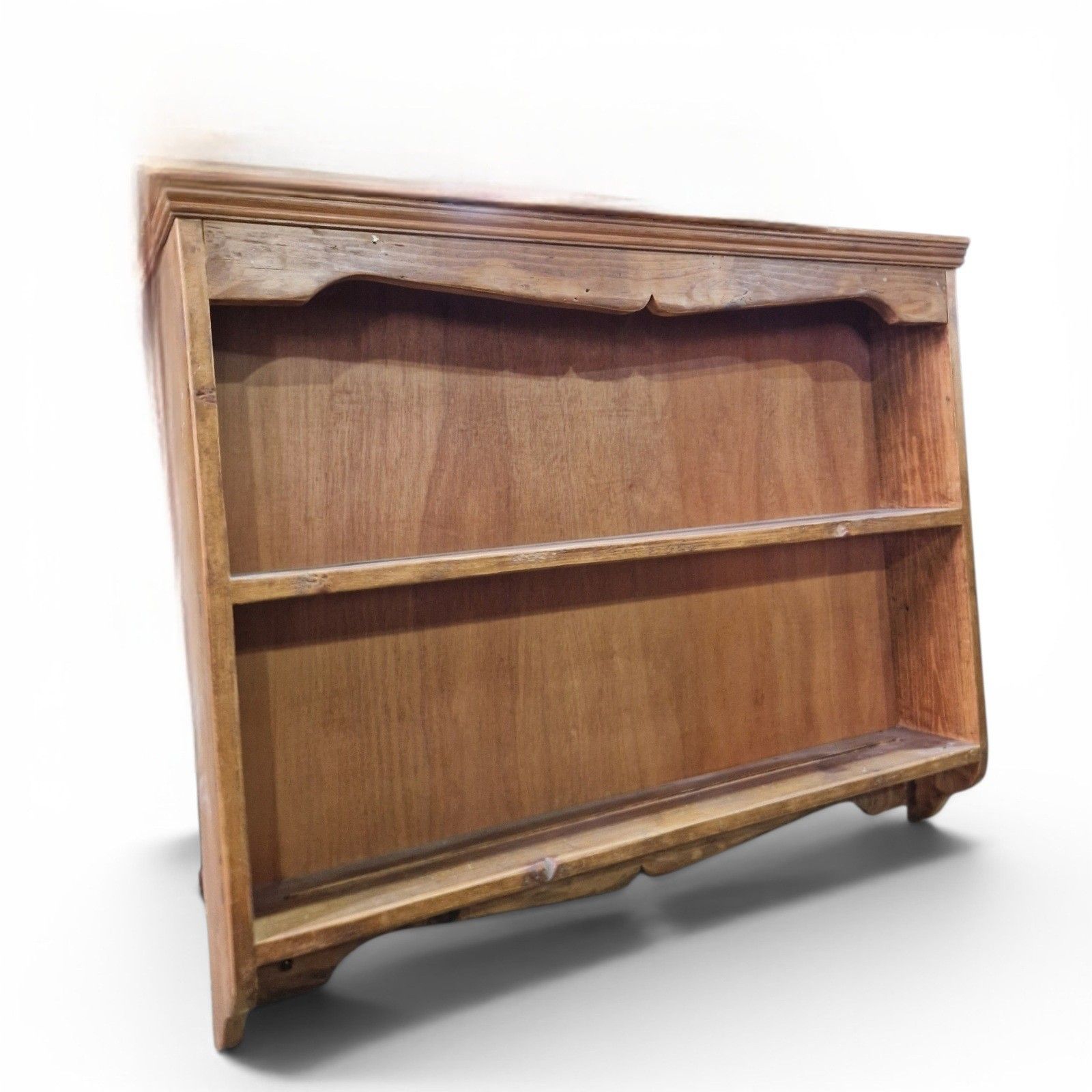 Rustic Farmhouse Pine Wall Shelves Country Kitchen Display Shelf Storage Rack photo 125.0