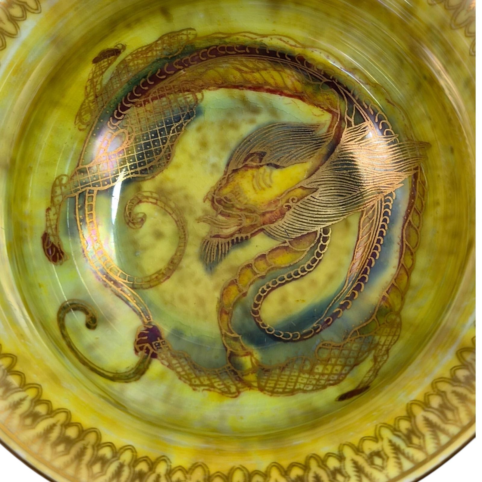 photo furniture Wedgwood Fairyland Lustre Bowl With Dragon, Pattern Z4828, C.1915