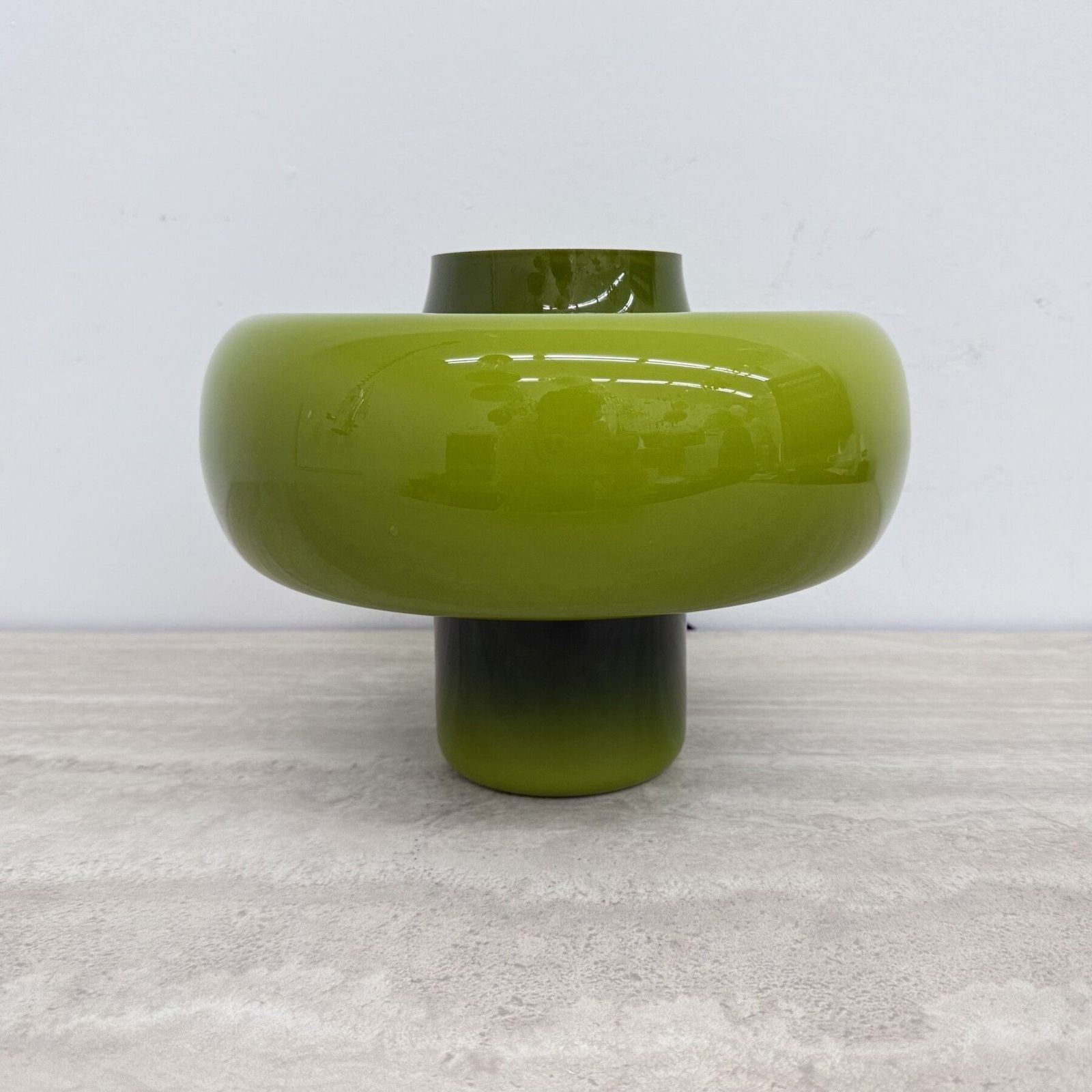 Mid Century Design Groene Glazen Zweedse Tafellamp, Jaren 1970