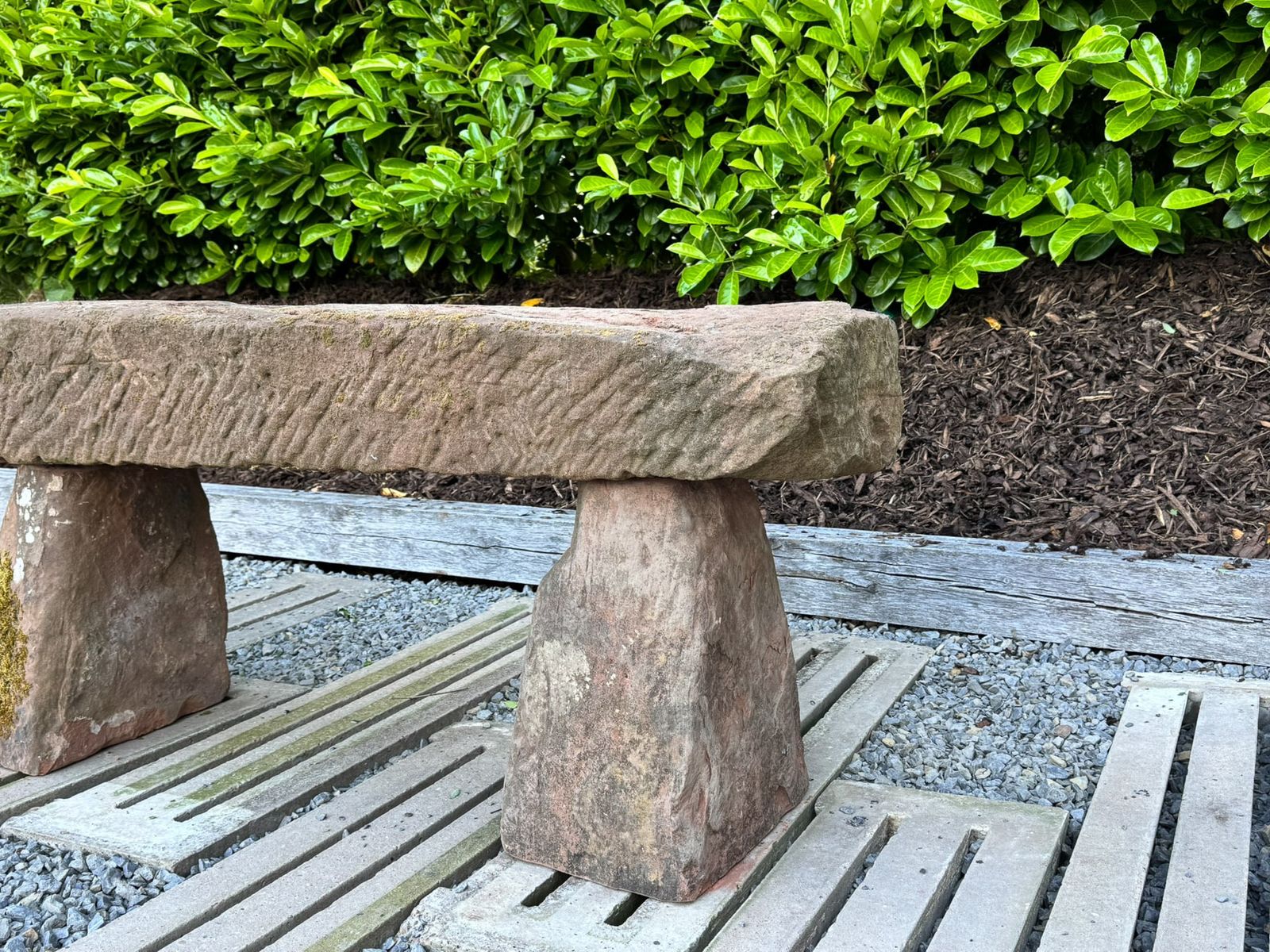 Large Reclaimed Red Sandstone Garden Bench Seat, Circa 1860 photo buy