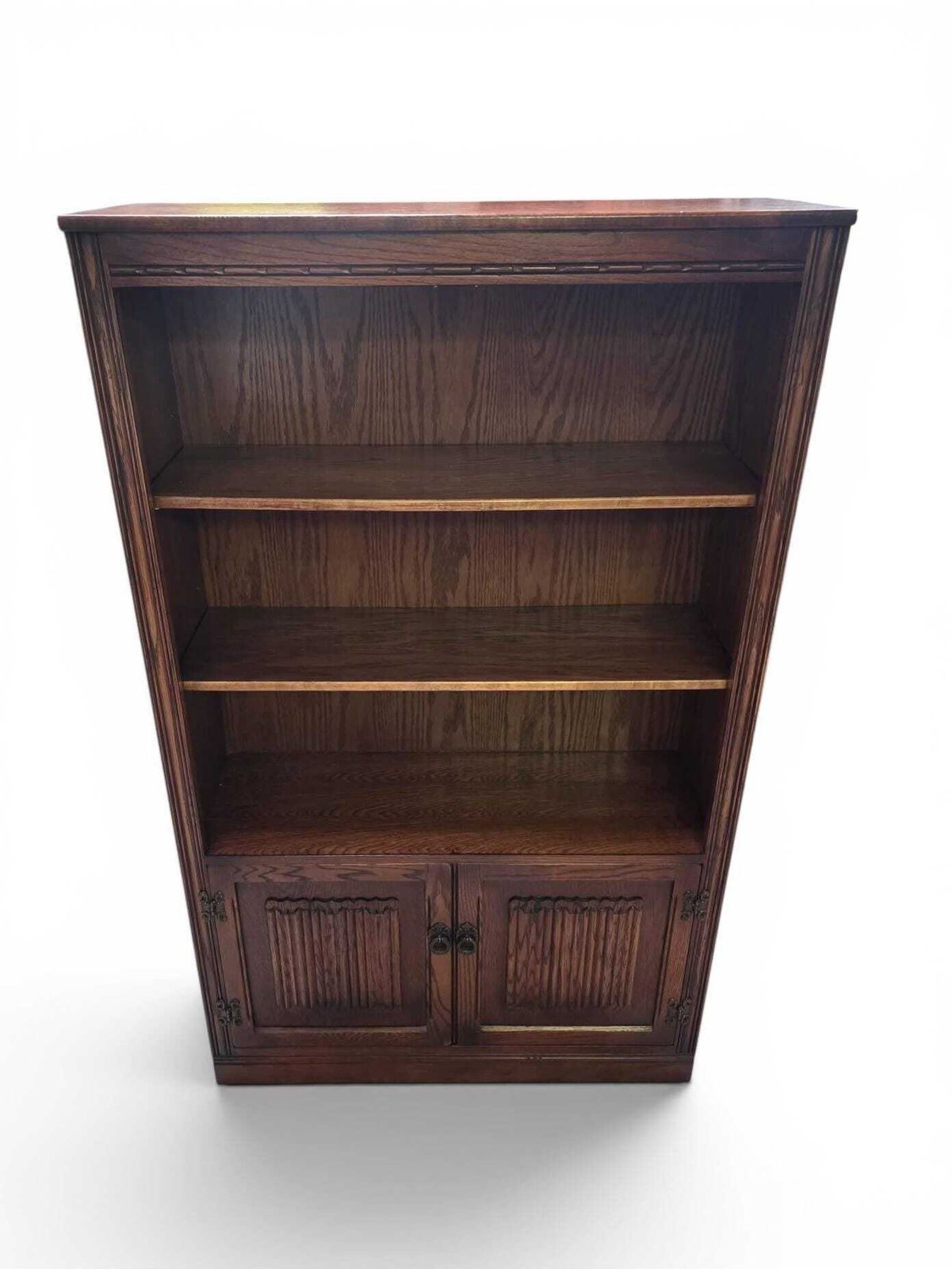 Vintage Old Charm Wood Bros / Open Oak Bookcase / Cupboard Base / C1970 photo for sale