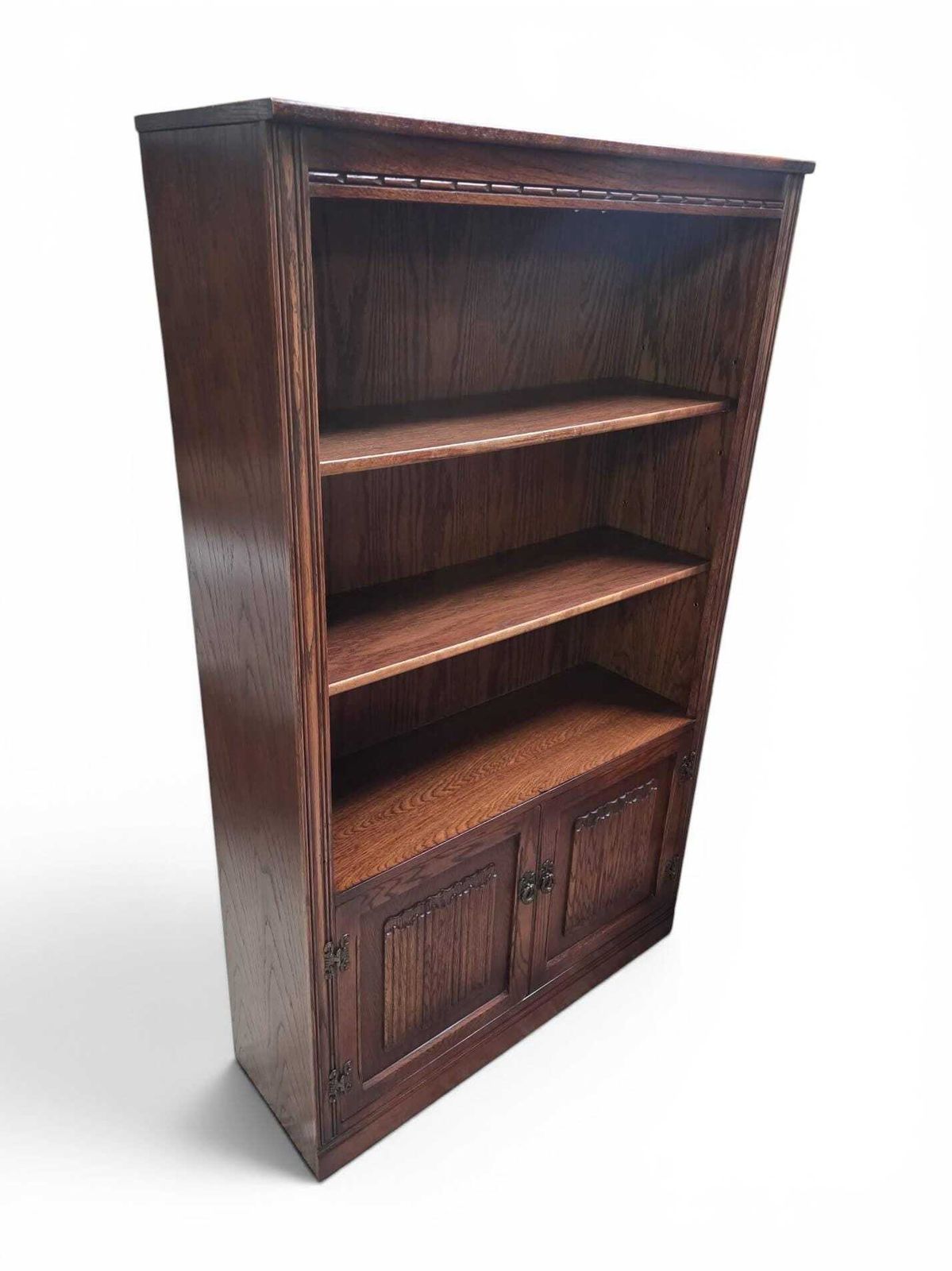 Vintage Old Charm Wood Bros / Open Oak Bookcase / Cupboard Base / C1970 photo vinterior