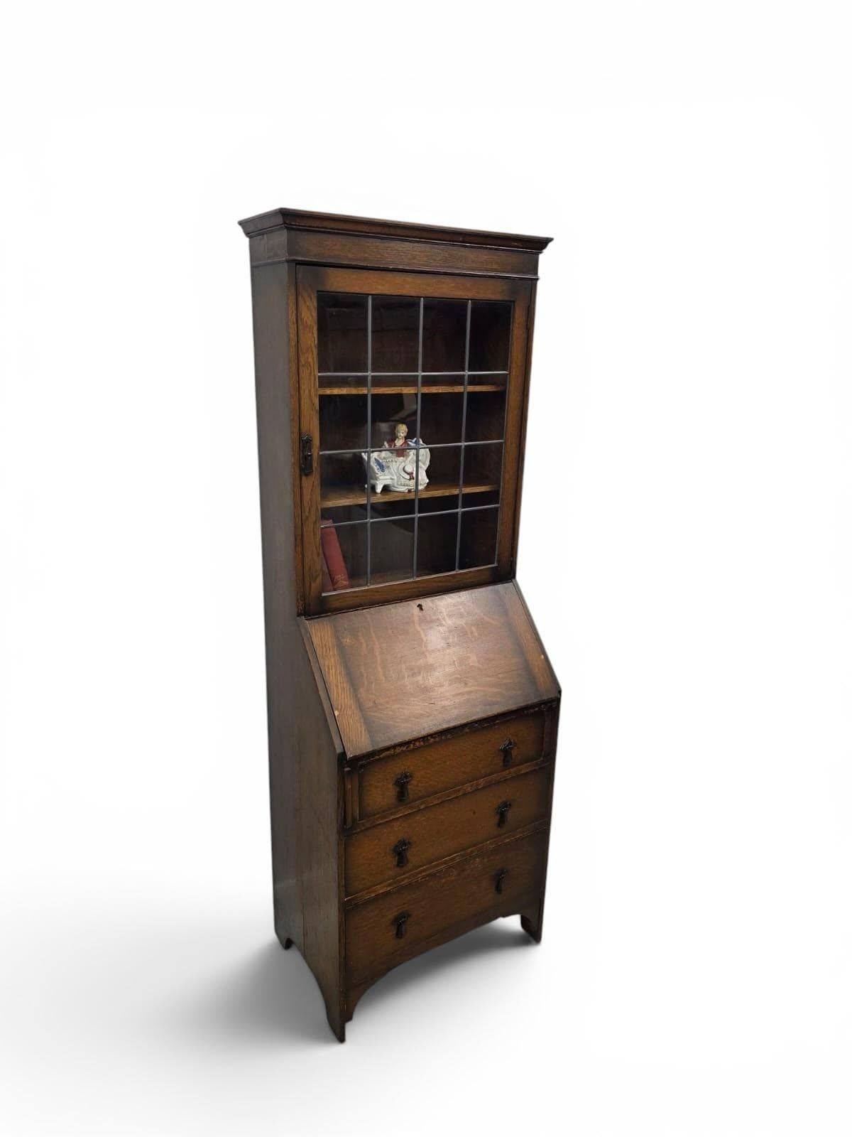 Antique Oak Bureau Bookcase By C.W.S. / C1920 photo furniture