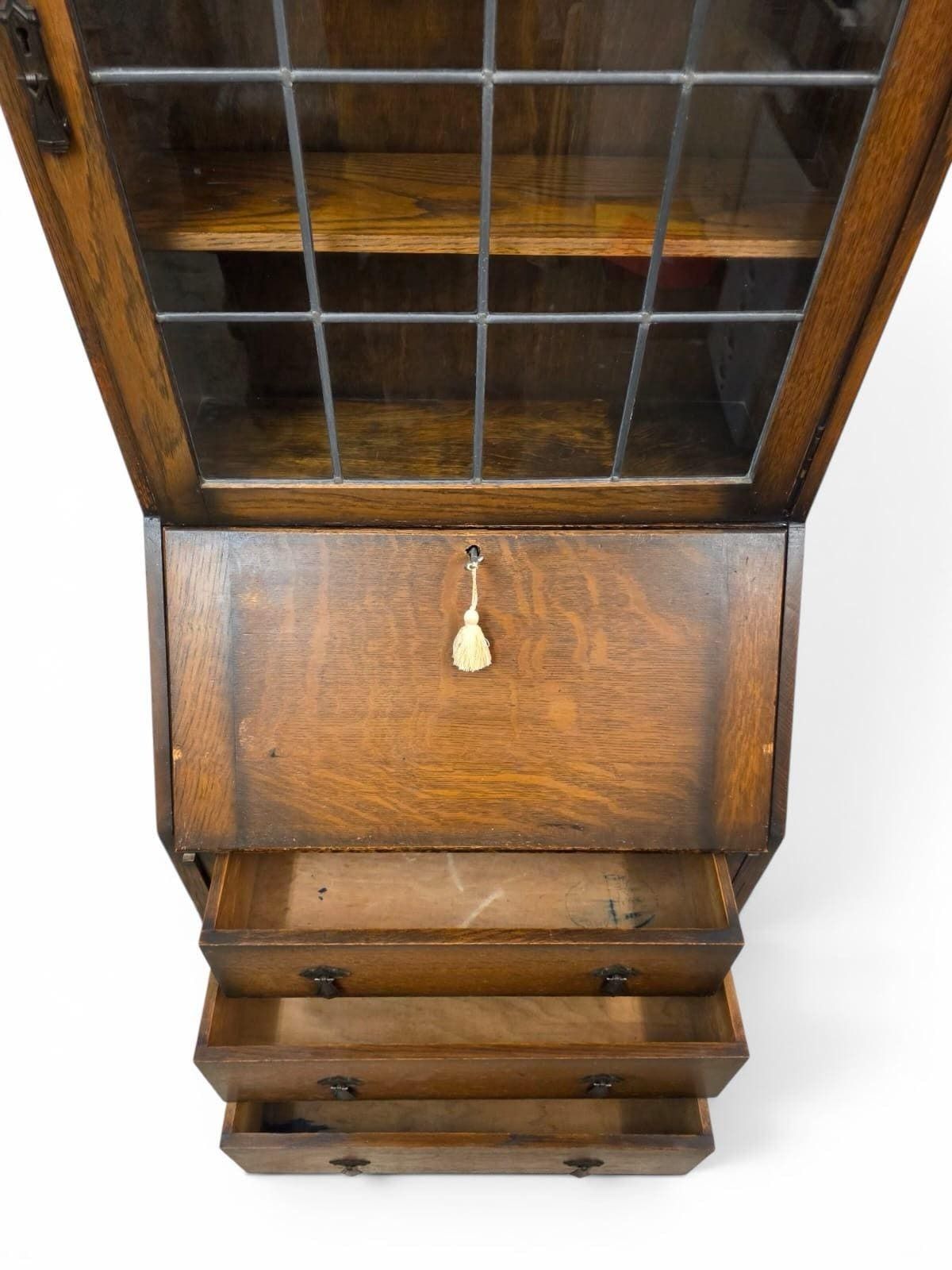 photo furniture Antique Oak Bureau Bookcase By C.W.S. / C1920