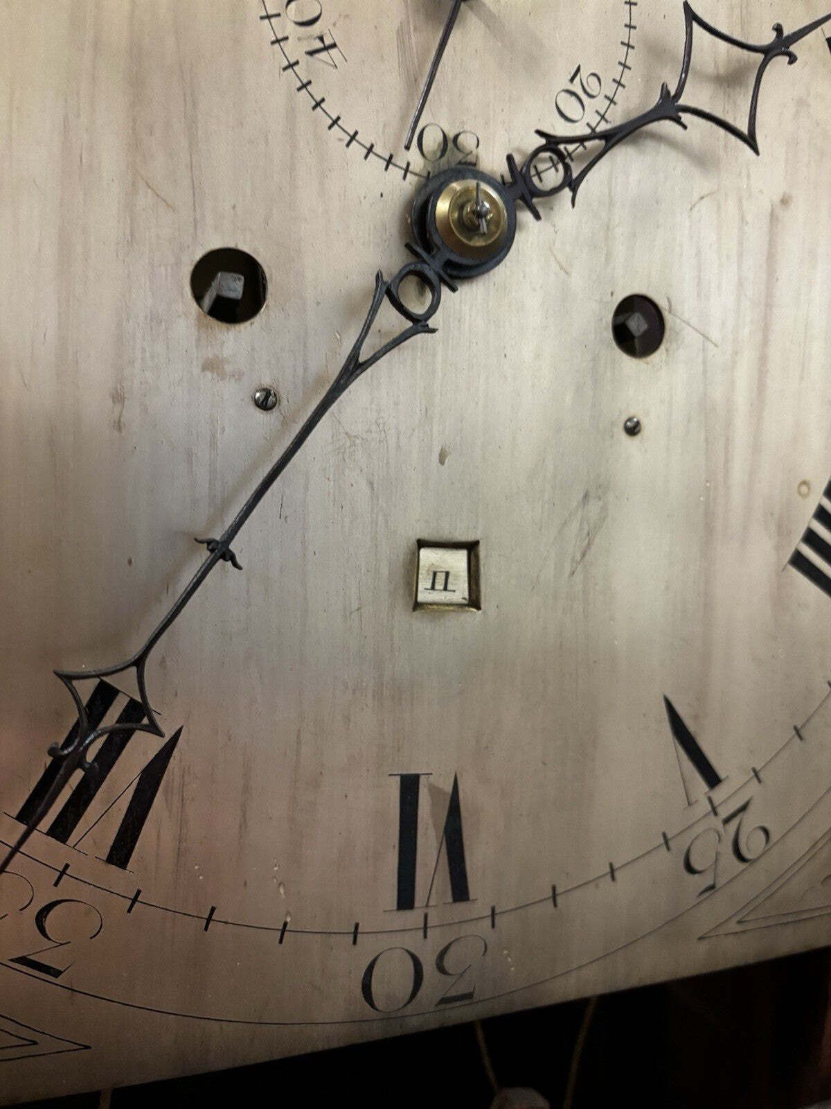 Georgian Mahogany Longcase Clock, Silvered Dial. 8 Day photo vinterior