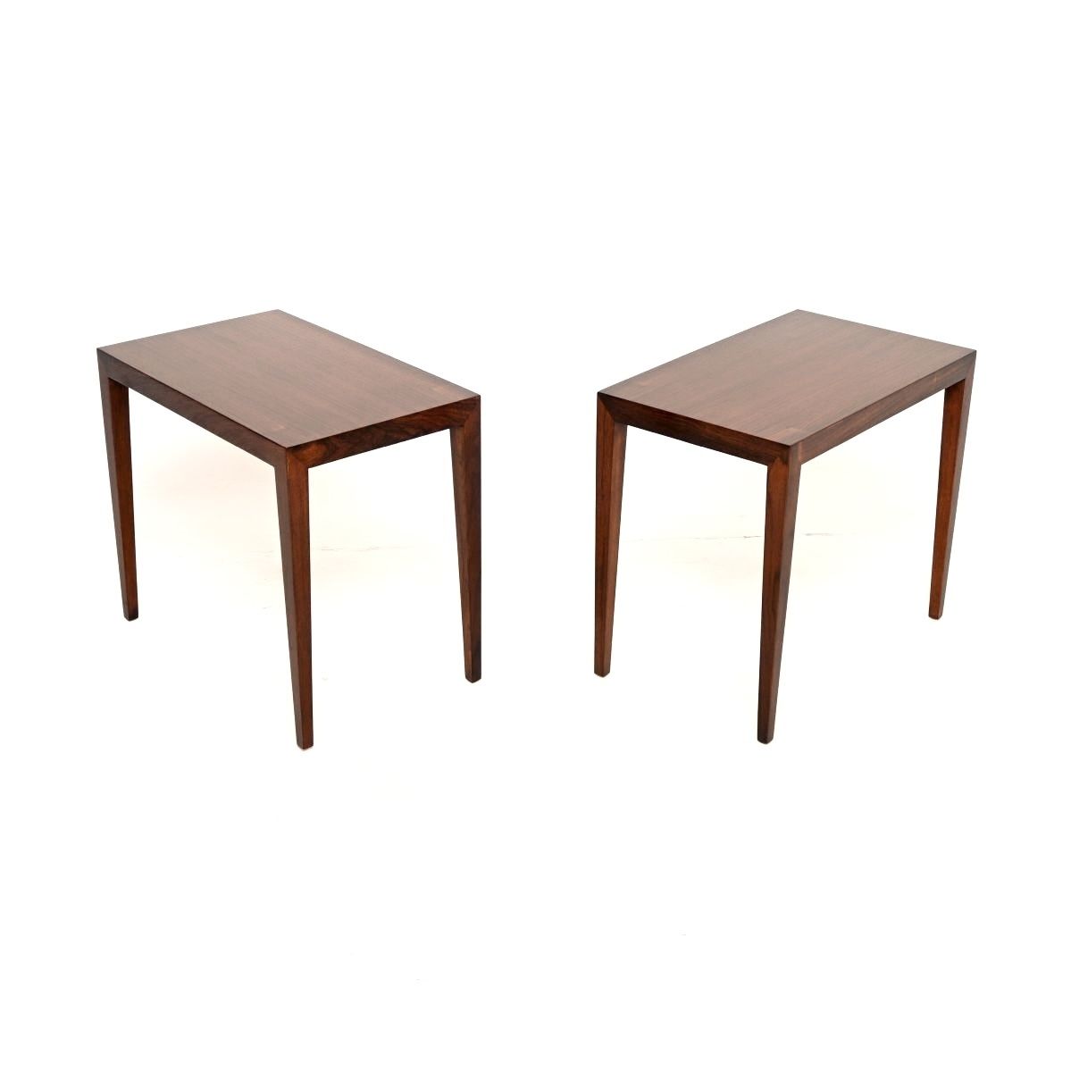 Pair Of Danish Vintage Rosewood Side Tables By Severin Hansen For Haslev photo vintage