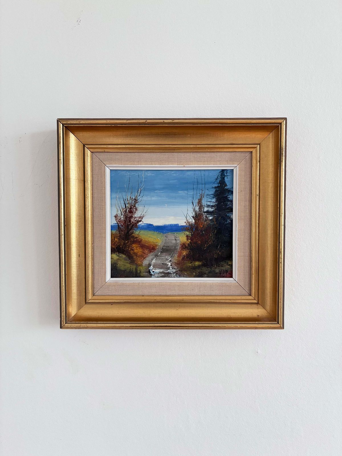 Peinture de paysage vintage à l'huile