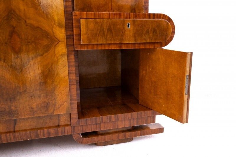 Furniture Unique Art Deco Chest Of Drawers, Poland, Circa 1930. photo