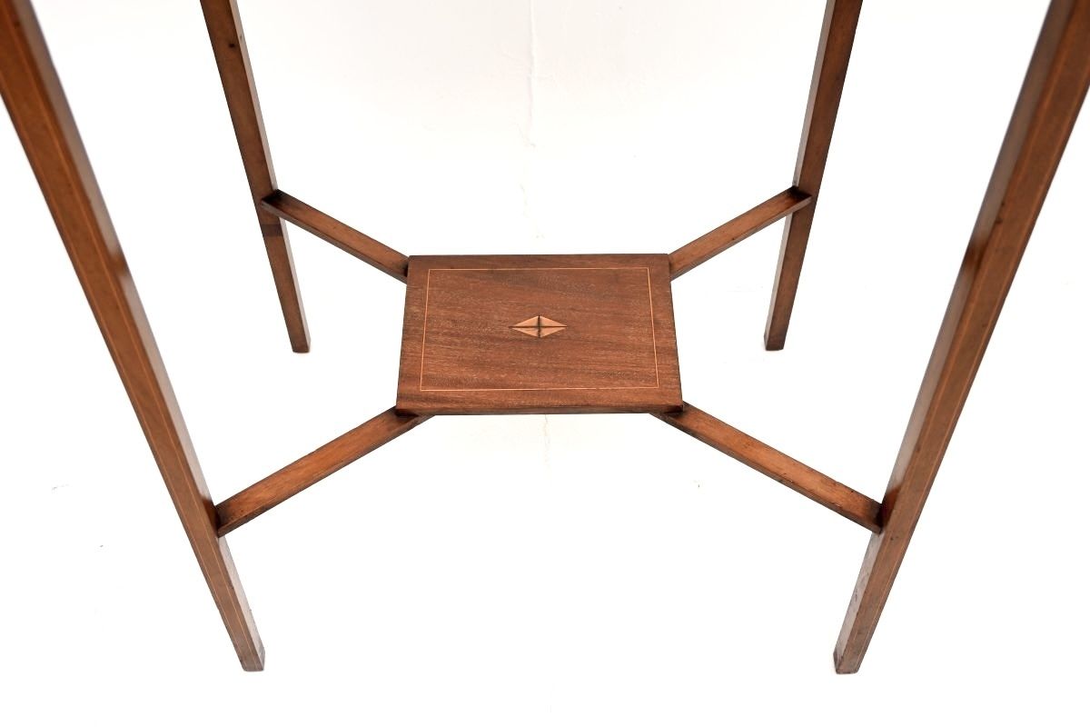 Antique Edwardian Inlaid Mahogany Side Table photo vinterior