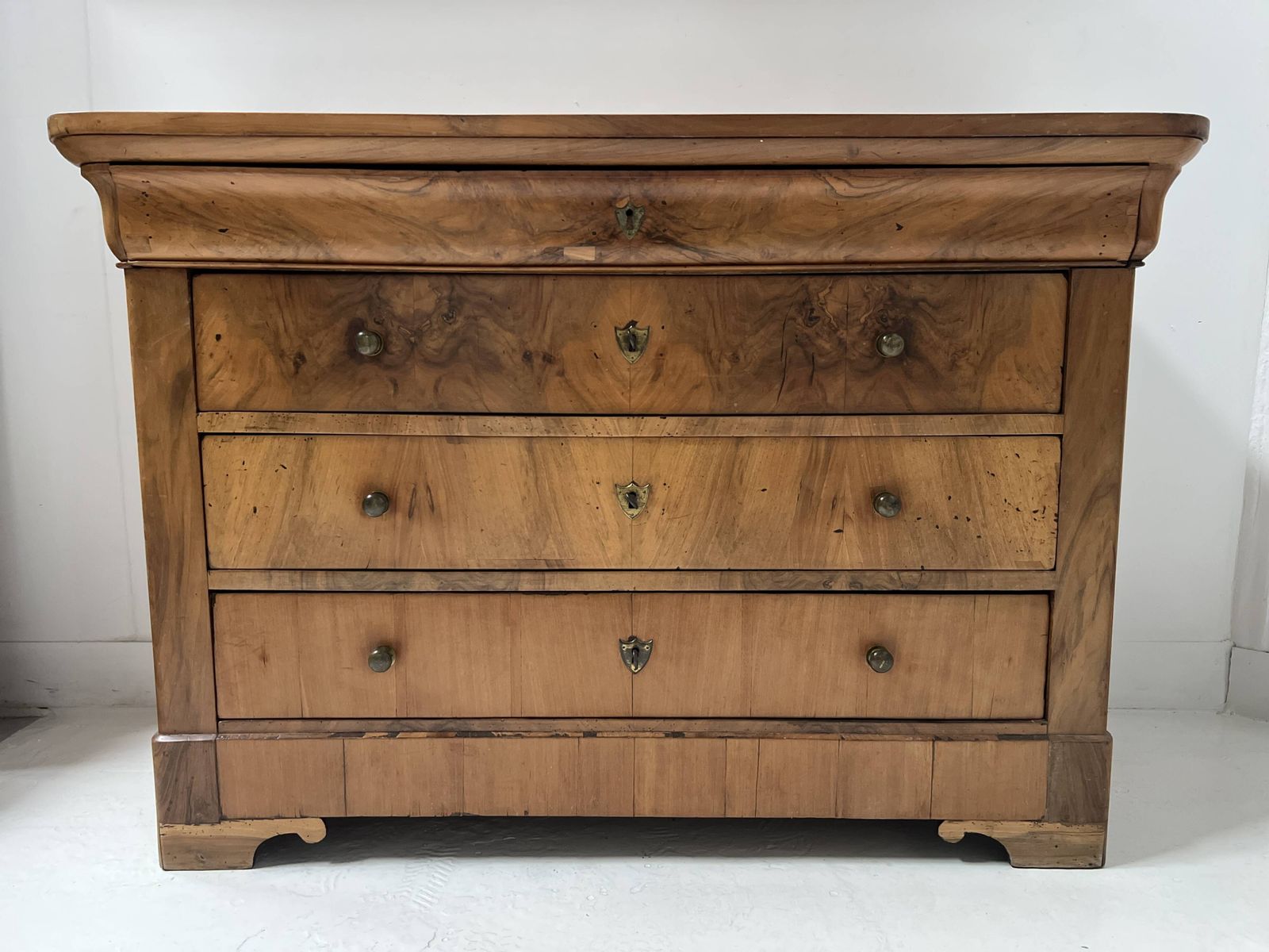 Louis Philippe Chest Of Drawers In Solid Cherry Wood, 19th Century. photo for sale