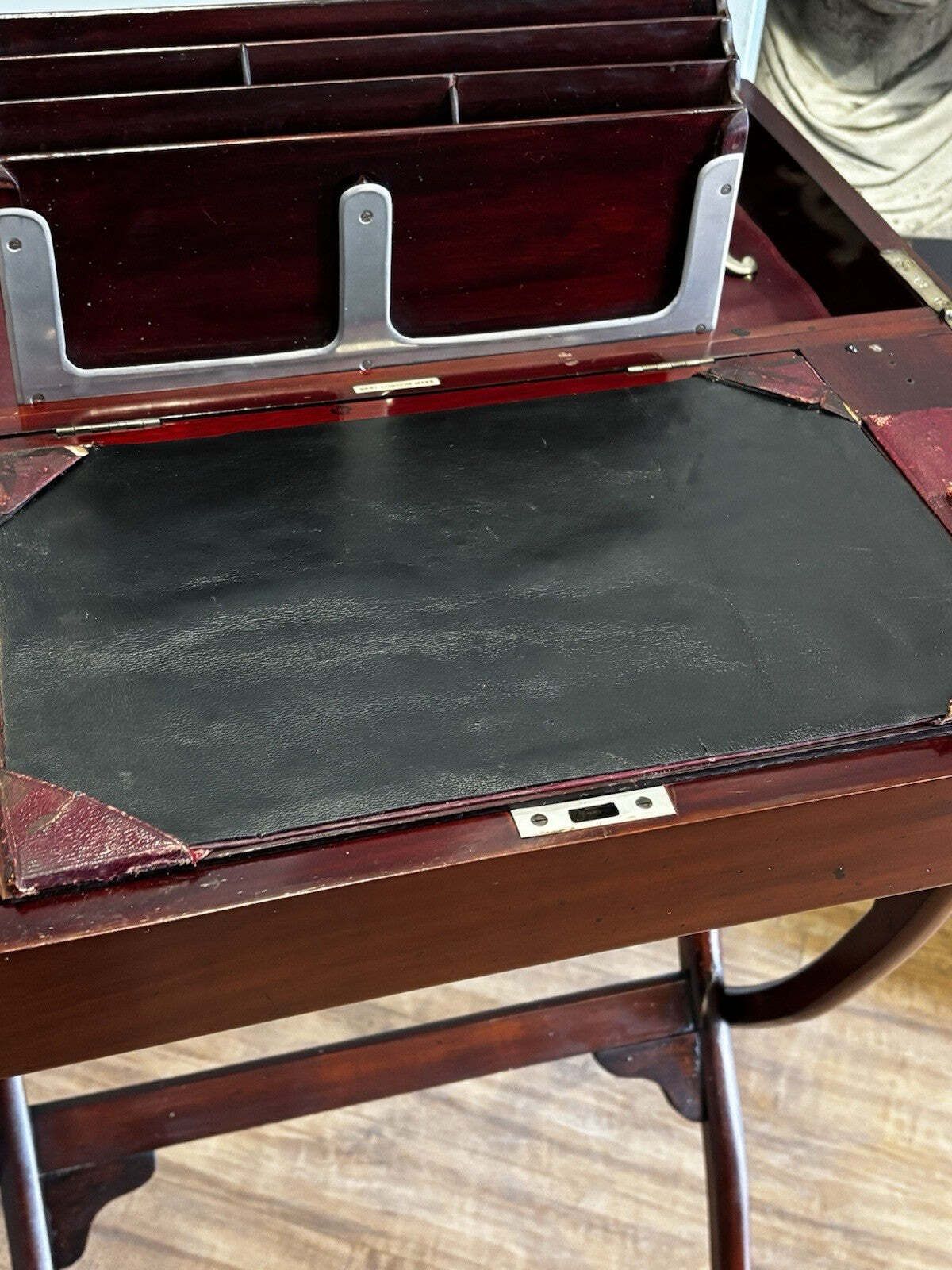 photo for sale English Victorian Folding Campaign Desk With Fitted Interior.