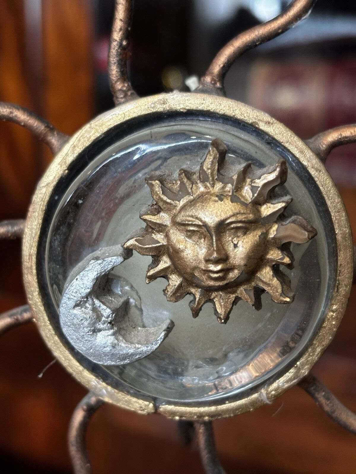 Metal Moon & Sun Candle Holder photo for sale